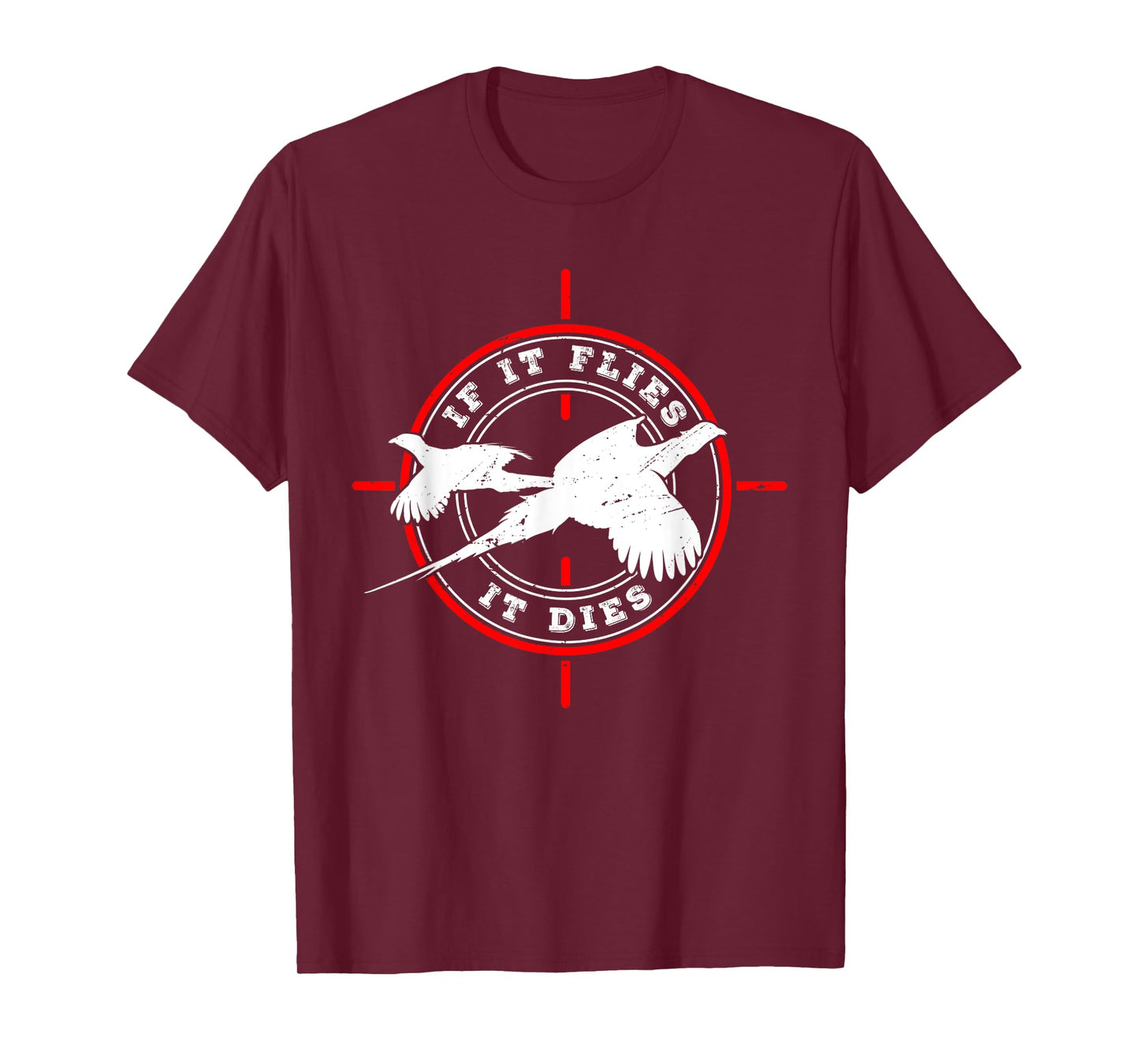 If it flies it dies for Pheasant hunter Pheasant Hunter T-Shirt Black Small Regular Fit Crew Neck Short Sleeve Cotton 60% Polyester 40% Women Hunters