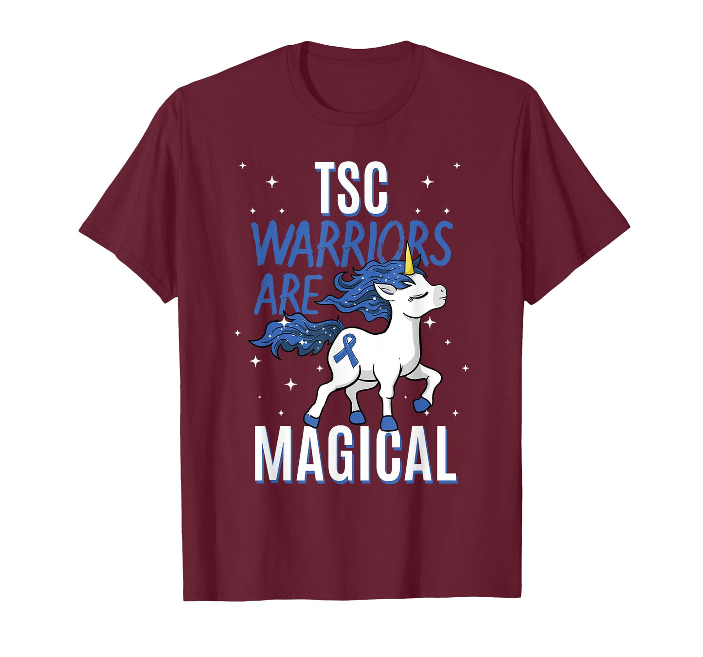 Tuberous Sclerosis Complex TSC Magical Unicorn Blue Ribbon T-Shirt