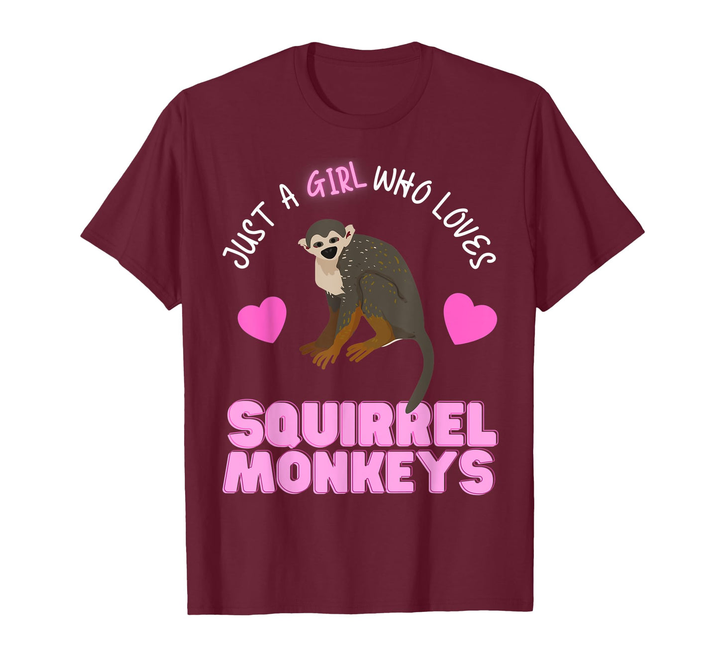 Just A Girl Who Loves Squirrel Monkeys Girls Squirrel Monkey T-Shirt