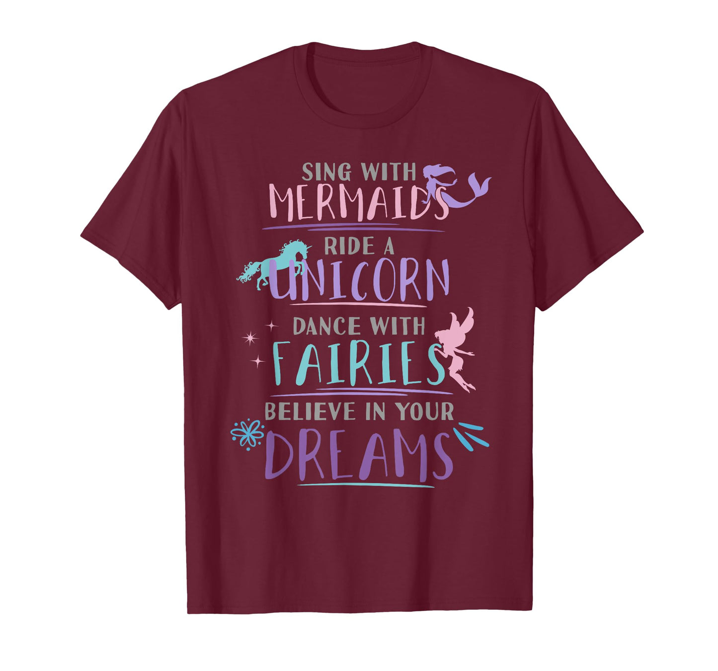 Cute Mermaid Unicorn Fairy T-Shirt Enchanted Girls T-Shirt