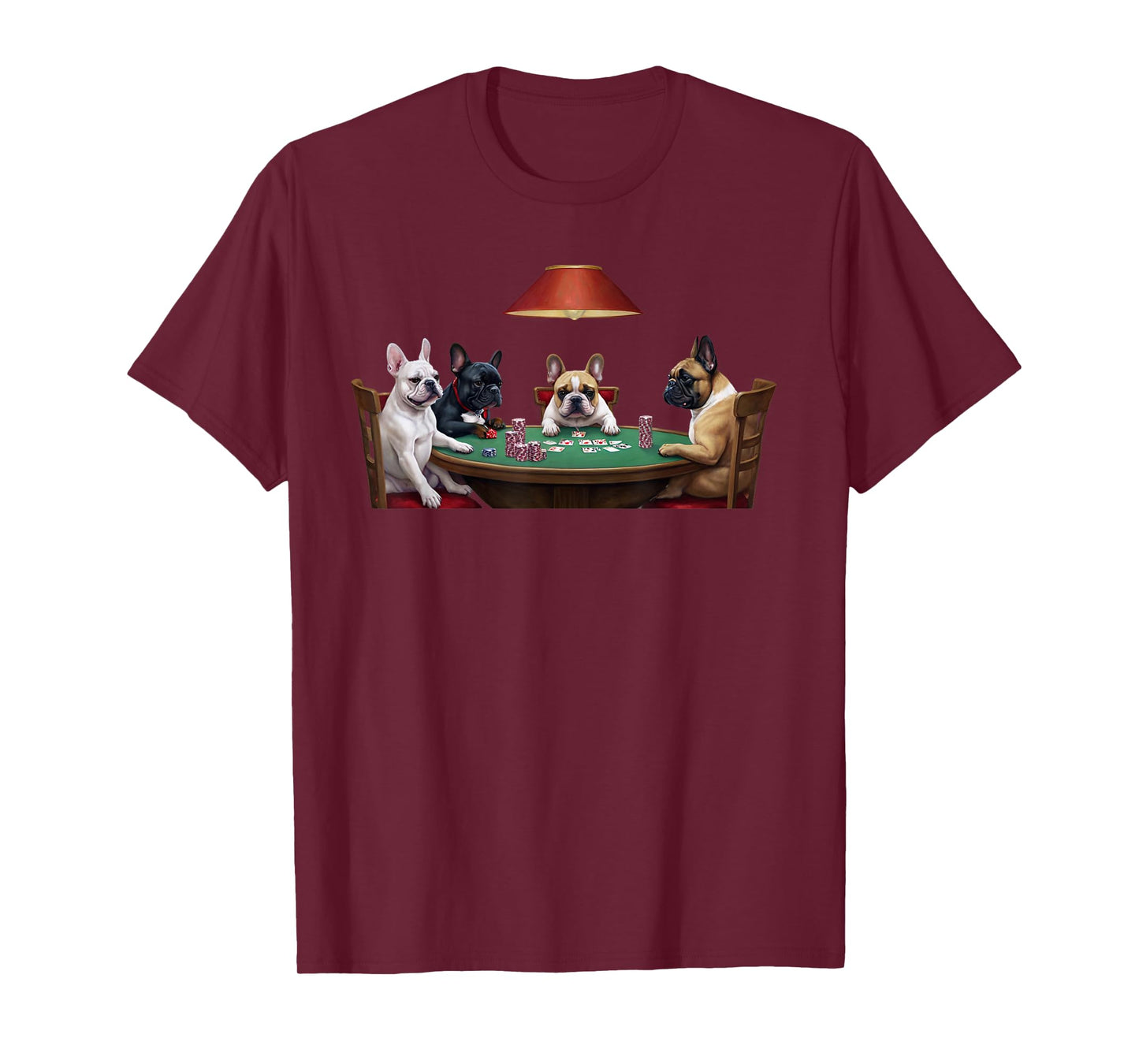 French Bulldogs Playing Poker Classic Artwork Cards Puppies T-Shirt