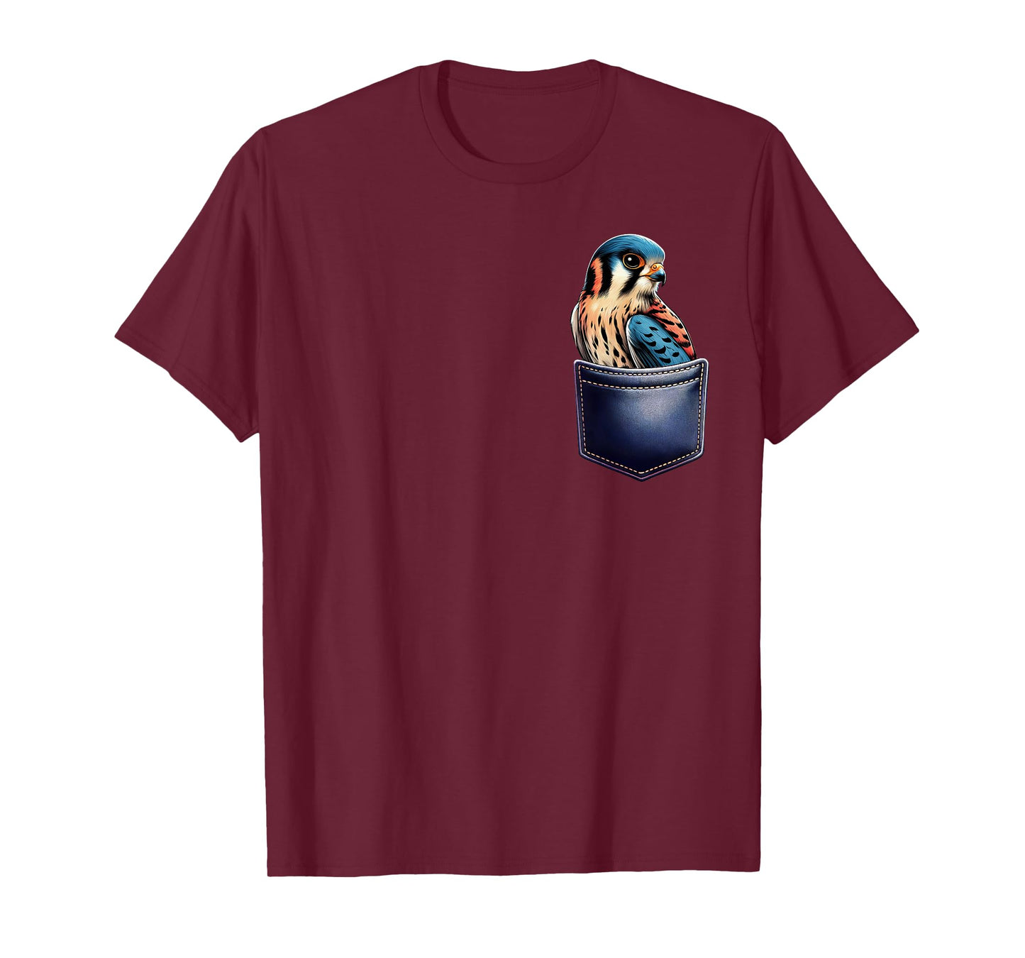 American Kestrel in Pocket Bird Lover Watcher Birding T-Shirt