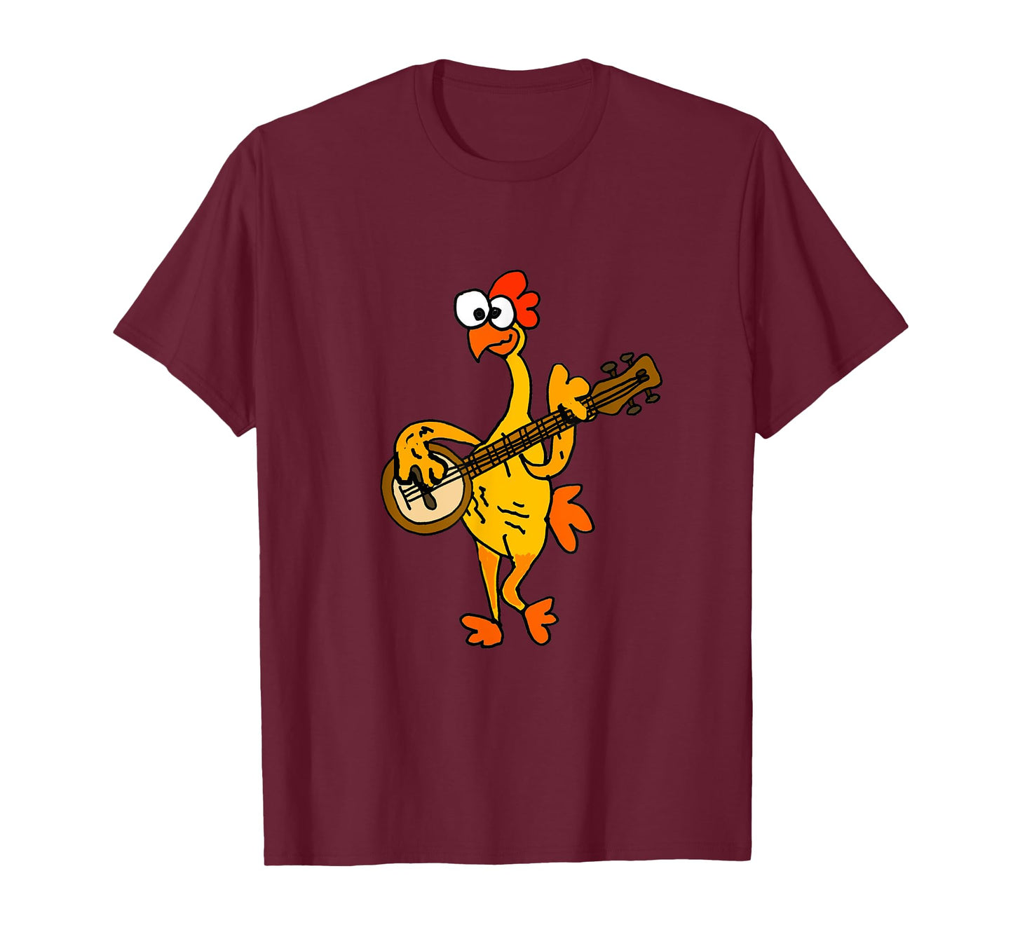 Smileteestank Funny Rubber Chicken Playing Banjo Cartoon T-Shirt