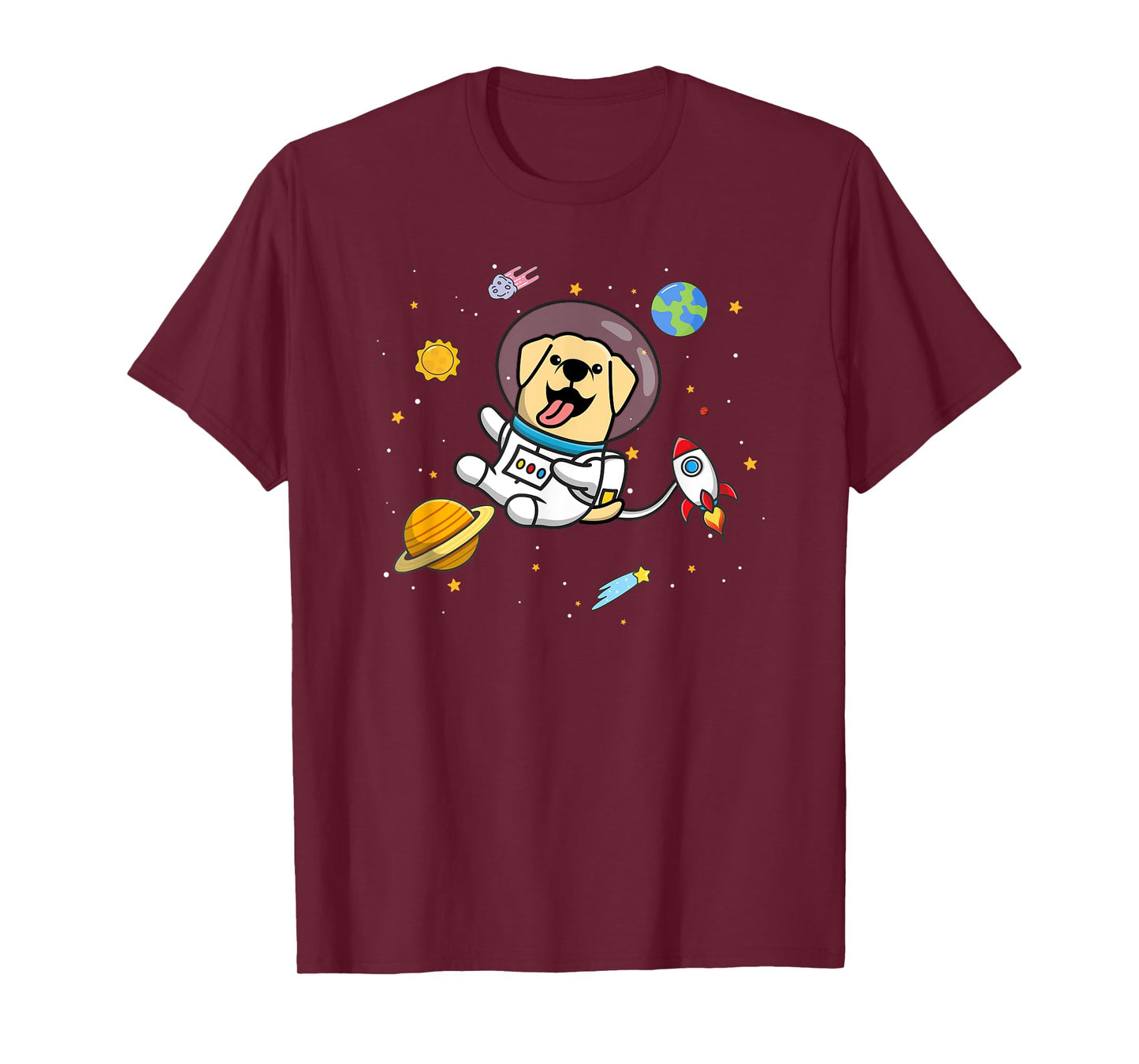 Cute Funny Kawaii Kids Boys Space Yellow Lab Lover T-Shirt