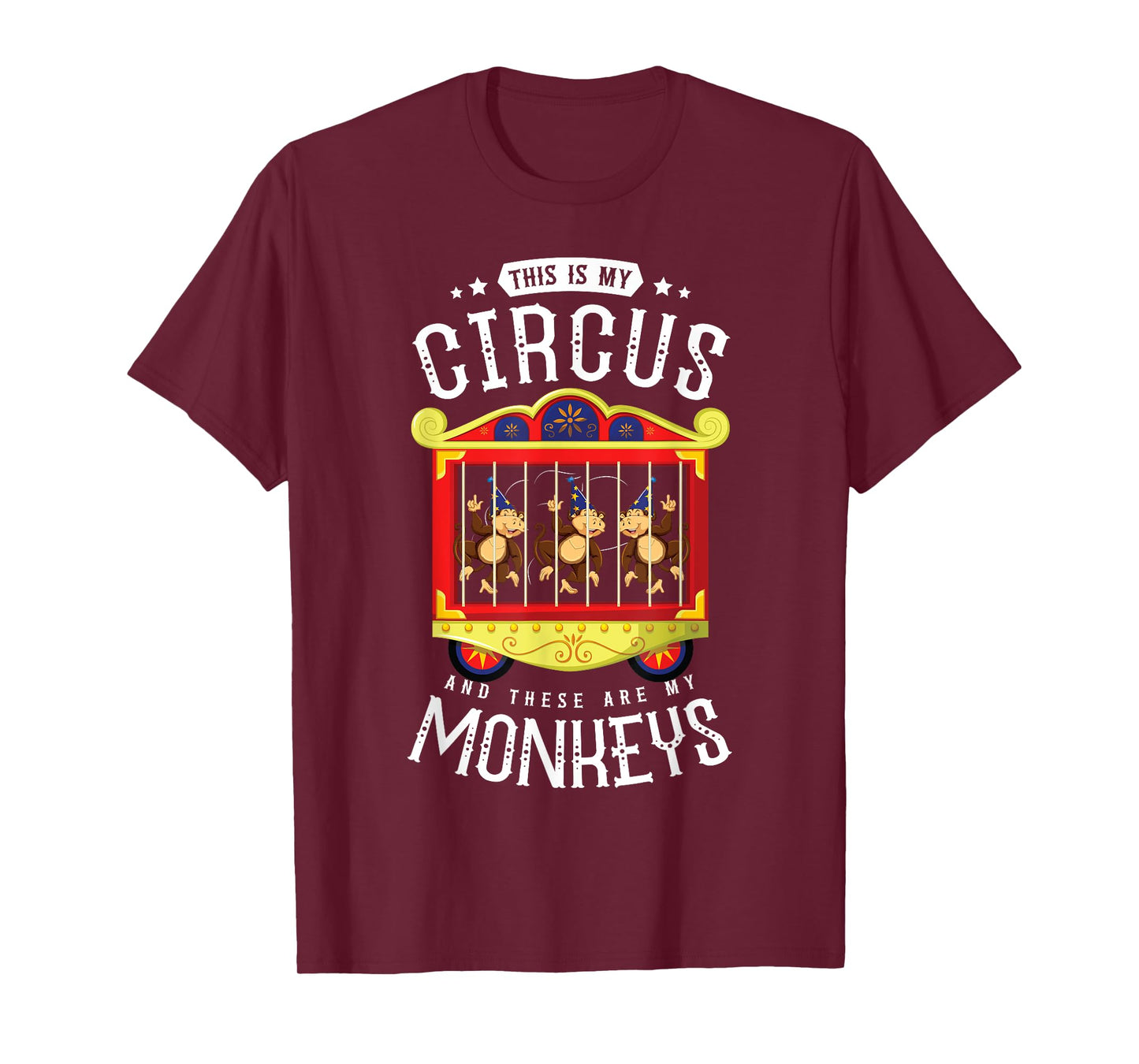 Circus Gift For Men Circus Event Staff Carnival - This Is My Circus And These Are My Monkeys - Unisex-Adults Black Short Sleeve T-Shirt - Small
