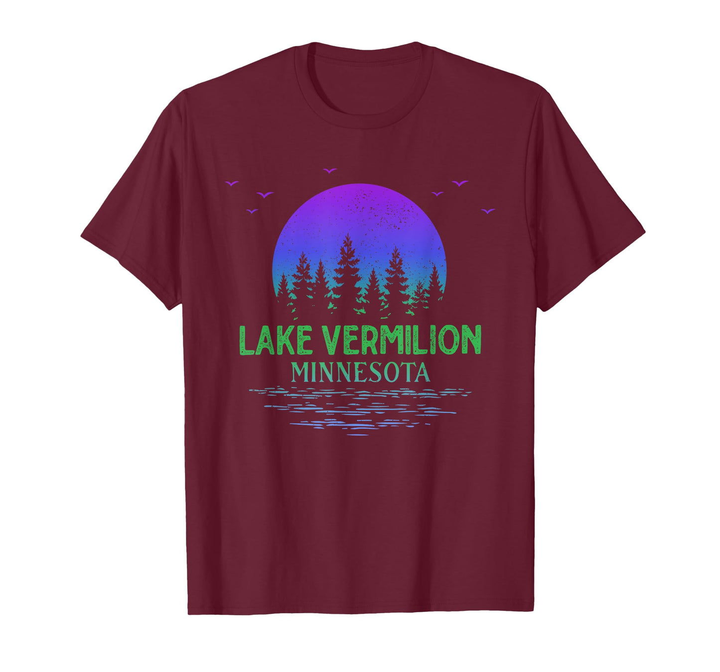 Lake Vermilion Minnesota Moon Trees Gradient Souvenir T-Shirt