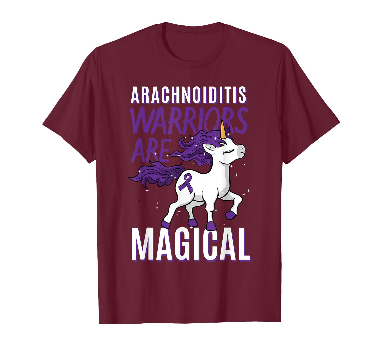 Arachnoiditis Arachnoid Chronic Disorder Warrior Unicorn T-Shirt