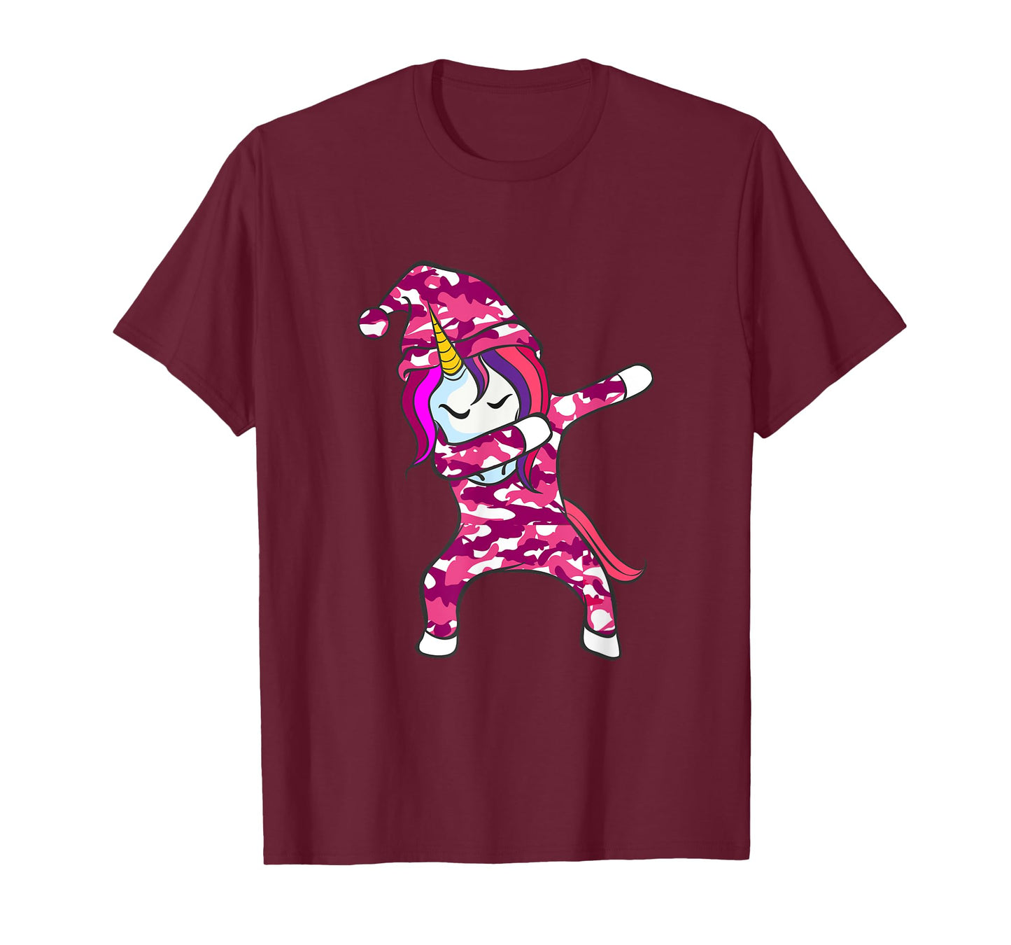Pink Camo Unicorn Pink Camouflage dabbing unicorn T-Shirt