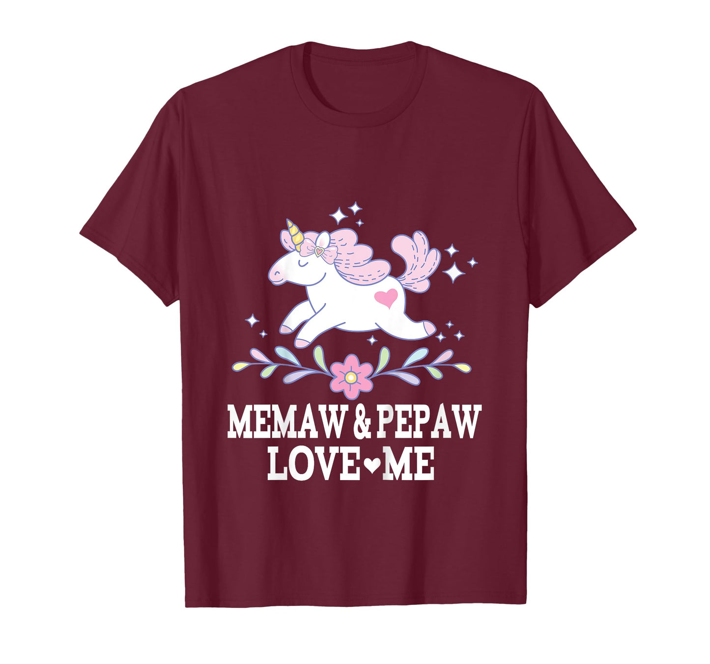Kids Memaw and Pepaw Love Me Granddaughter Unicorn T-Shirt