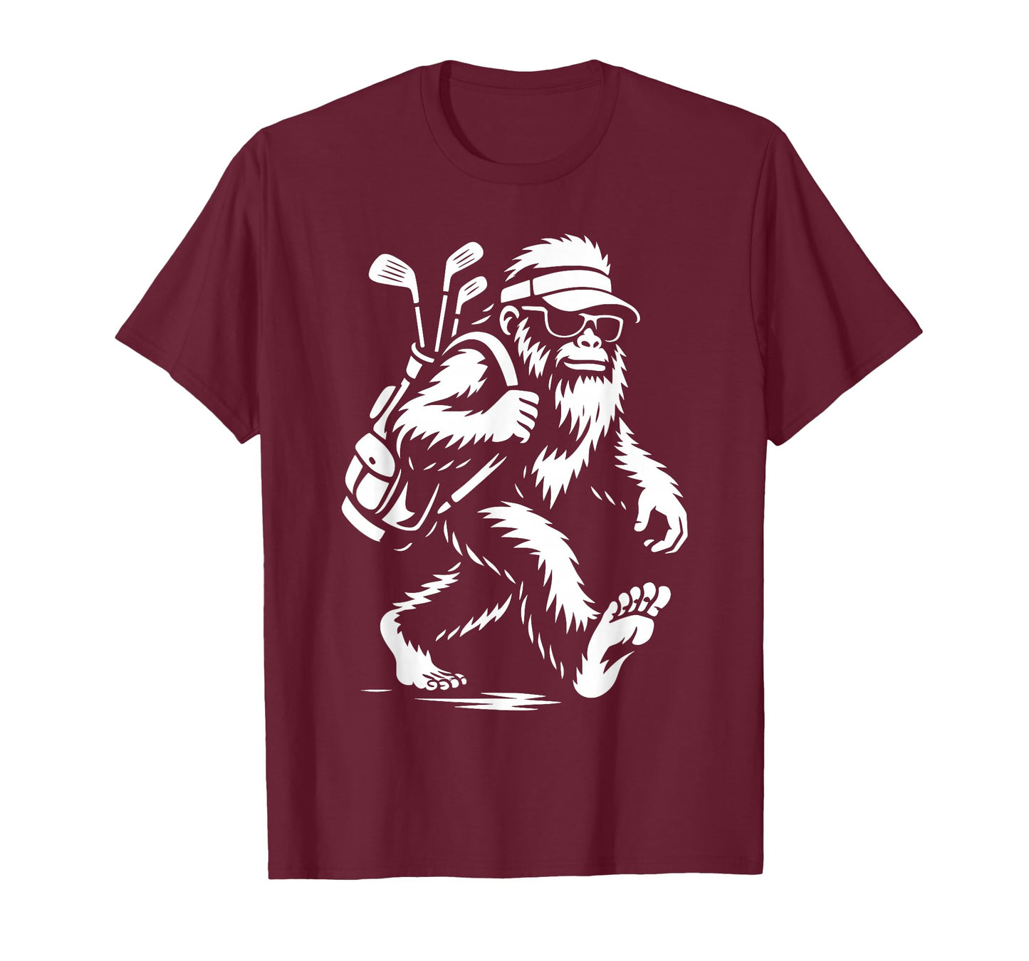 Funny Golf Novelty Men Women Kids Sasquatch Bigfoot Golfing T-Shirt