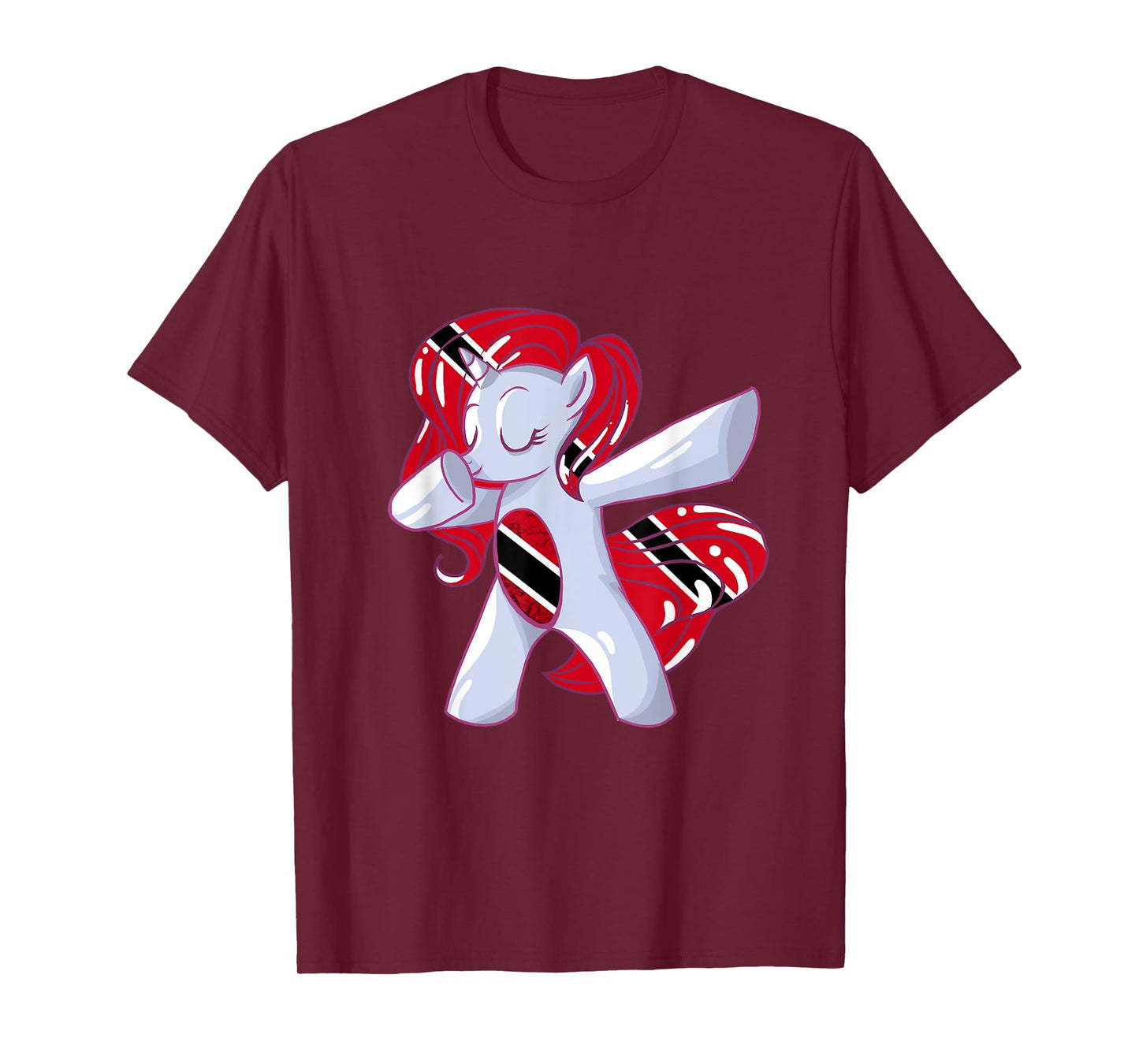 Dabbing Unicorn Trinidadian Flag Trinidad And Tobago T-Shirt