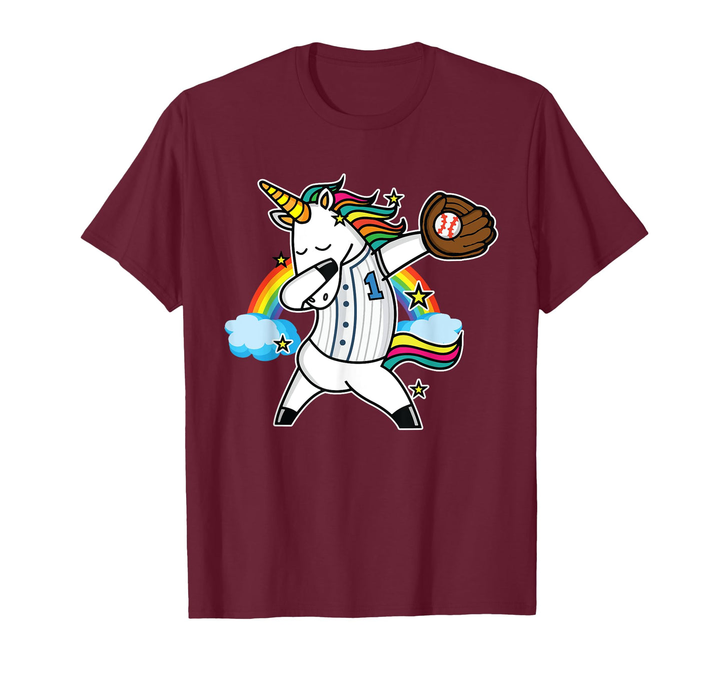 Unicorn Baseball Rainbow Baseball Lover I Unicorn Baseball T-Shirt