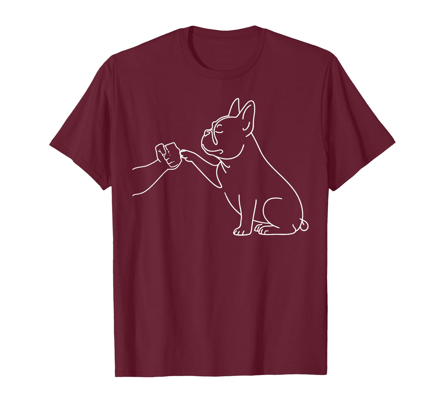 Human and Dog Paw Fist Bump Dog Lover French Bulldog T-Shirt