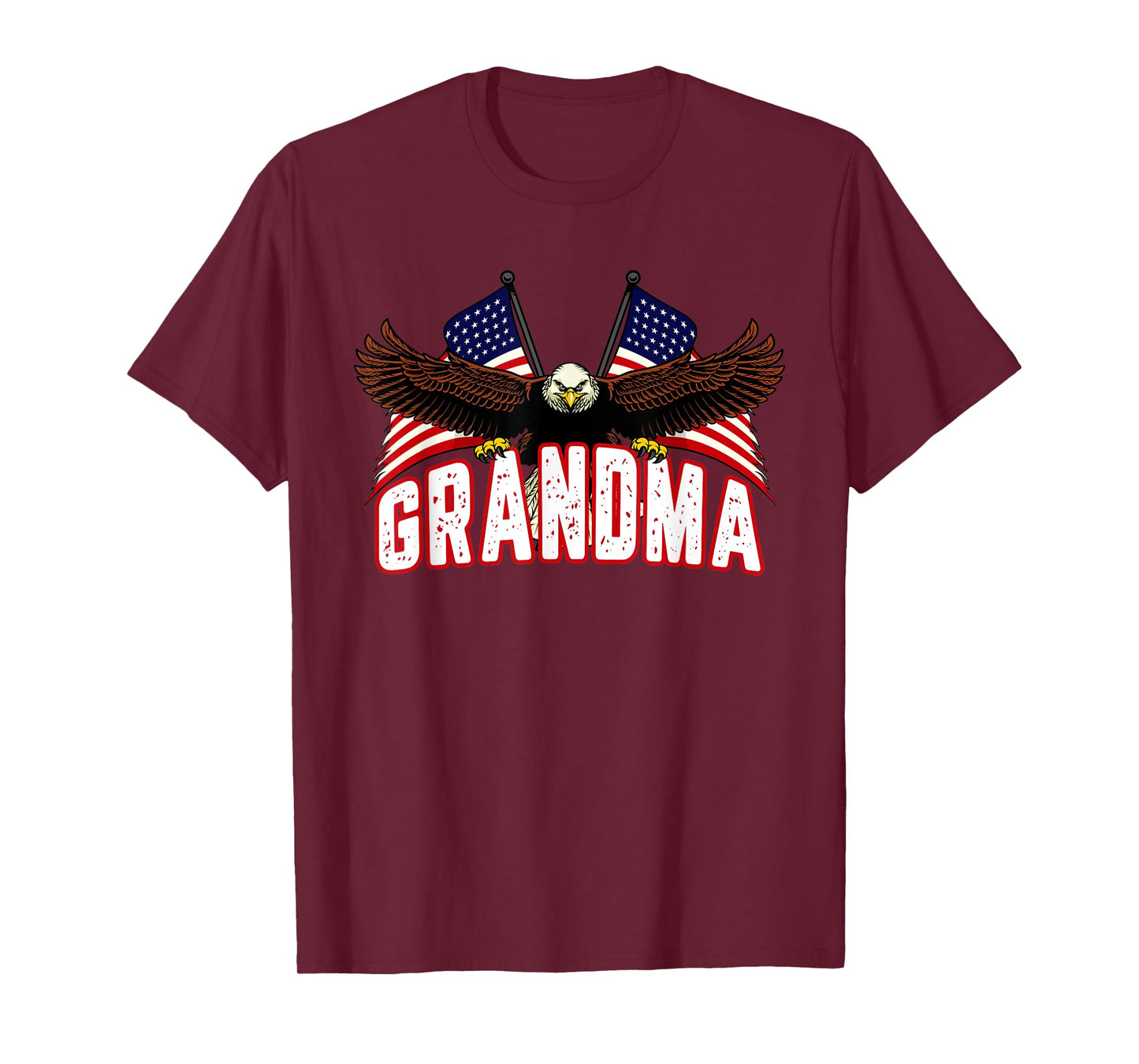 Retro Grandma American Flag Bald Eagle Patriotic 4th of July T-Shirt for Women Men