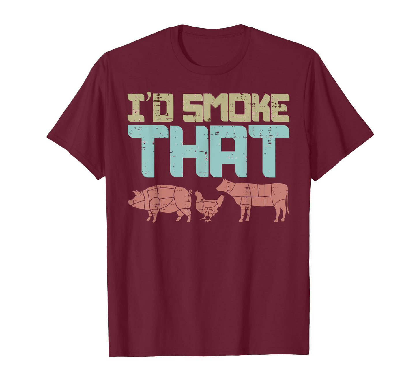 Id Smoke Pork Chicken Beef Funny BBQ Barbecue Grilling Gift T-Shirt