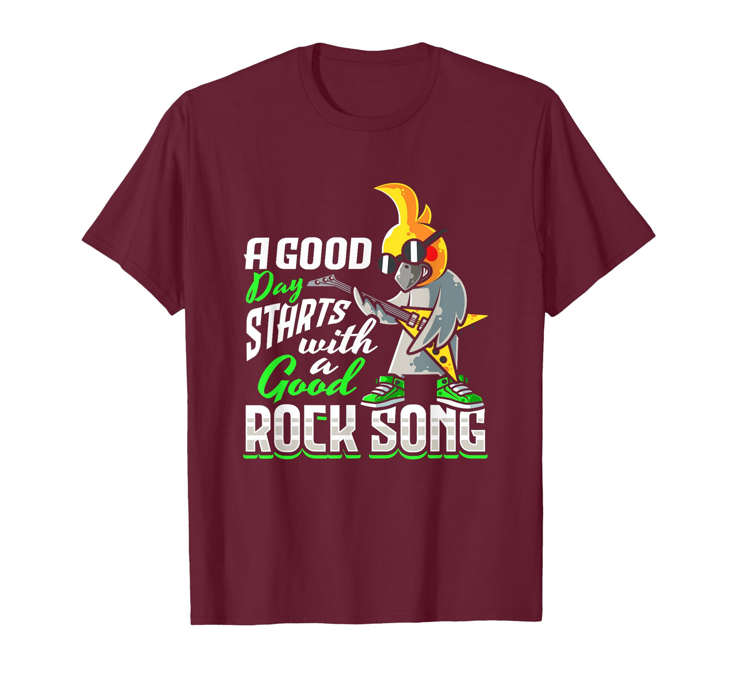 Cockatiel Bird Rock n Roll Design for a Rock music lover T-Shirt