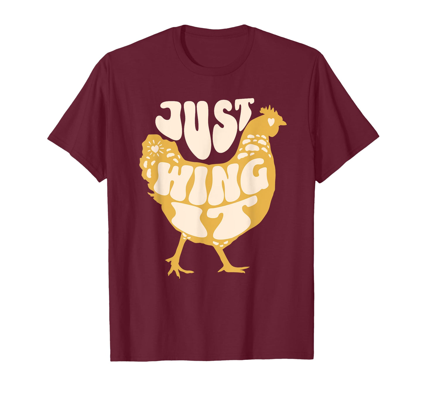 Just Wing It Funny Chicken Retro T-Shirt