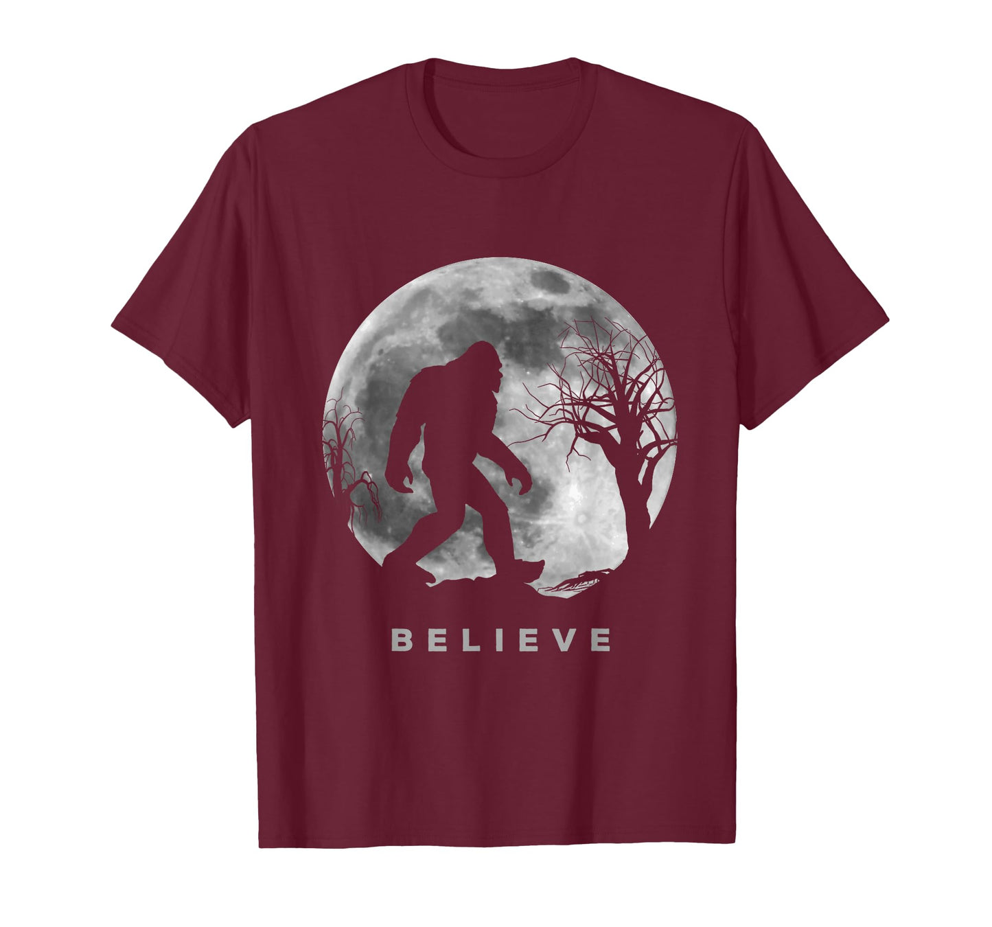Bigfoot Night Full Moon Shirt I Believe Sasquatch Men Kids T-Shirt