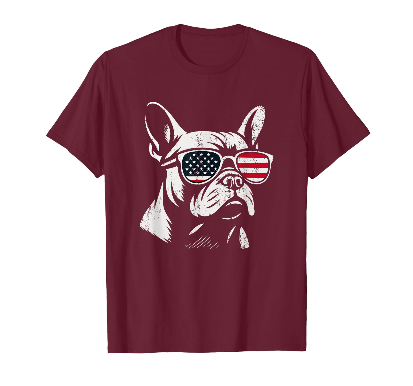 Retro French Bulldog Patriotic 4th of July American US Flag T-Shirt