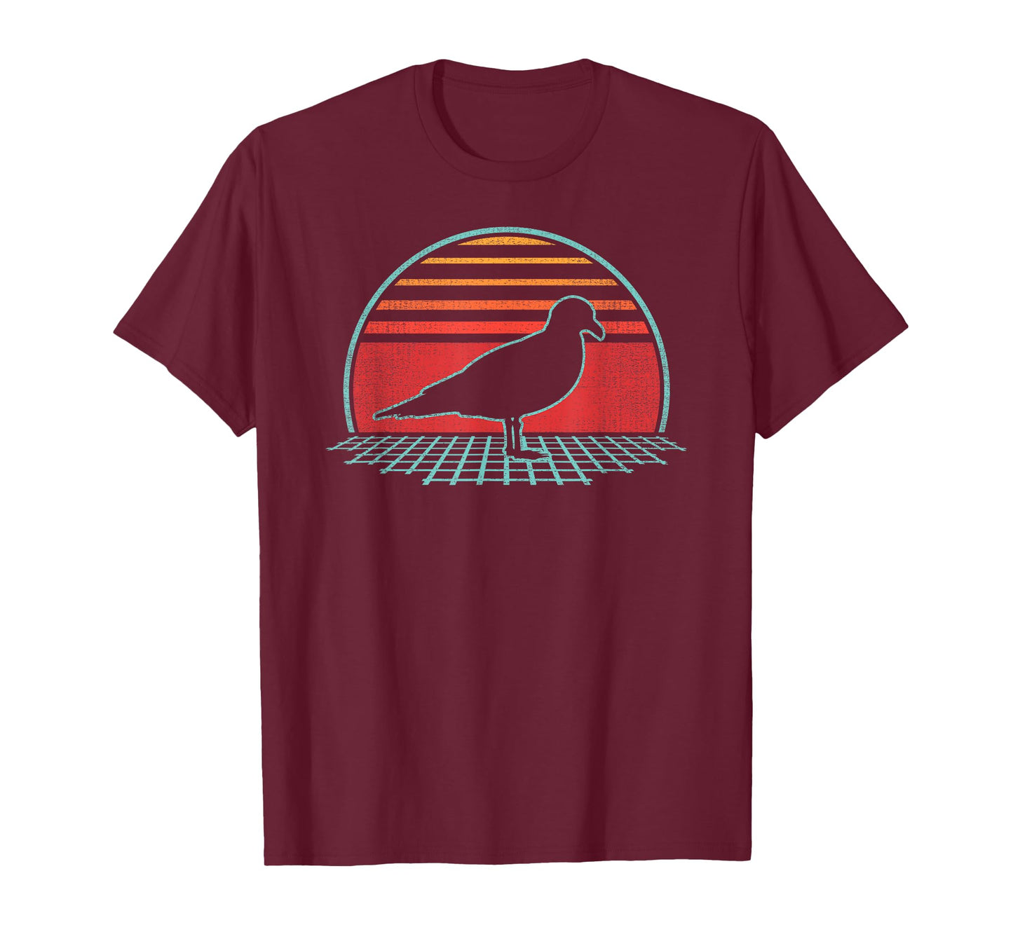 Seagull Bird Retro Vintage 80s Style Birding Gift T-Shirt