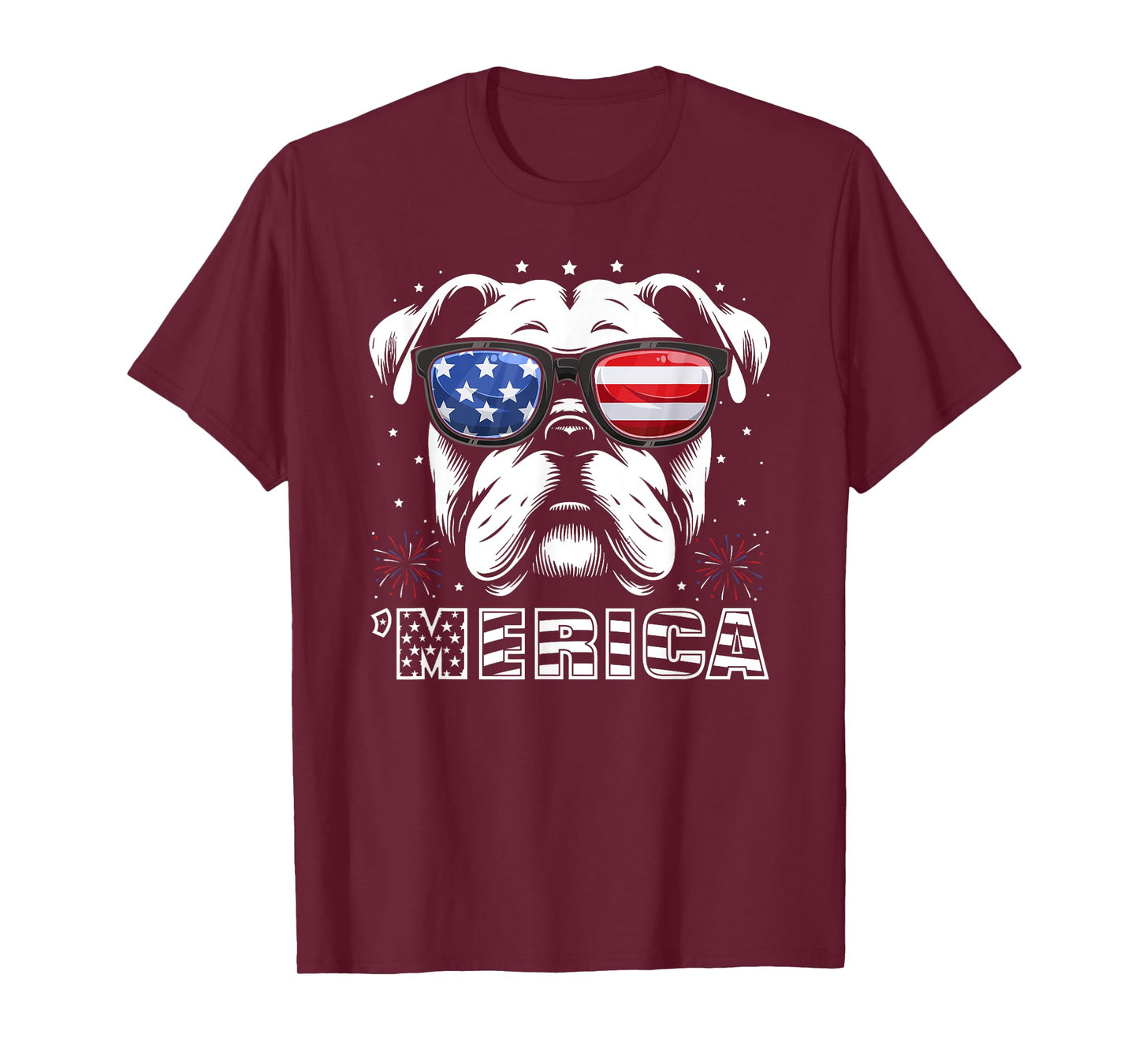 Bulldog 4th Of July Merica Patriotic Dog Tee Men Women Kids T-Shirt