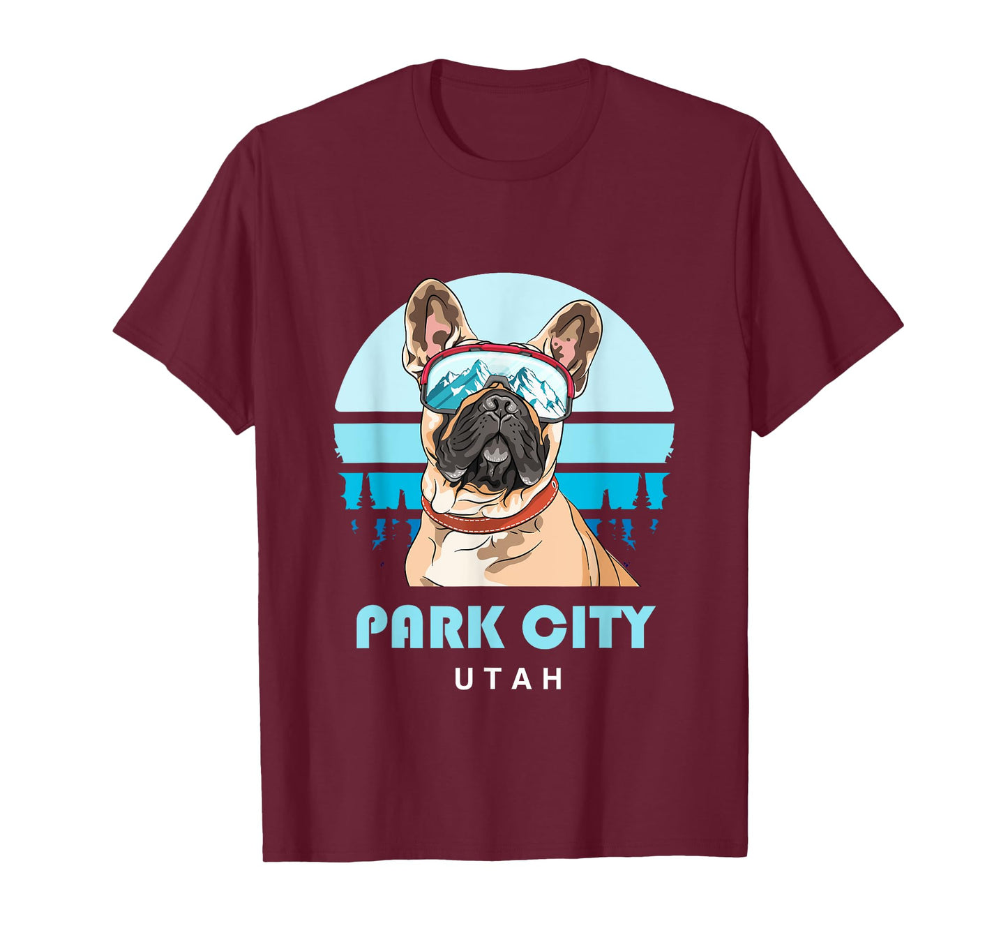 French Bulldog Winter Ski Park City Utah Dog Lover T-Shirt for Men Women Girls Kids