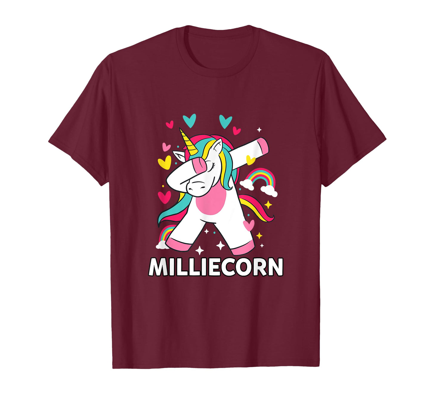 Milliecorn Personalised Name Dabbing Unicorn Millie T-Shirt