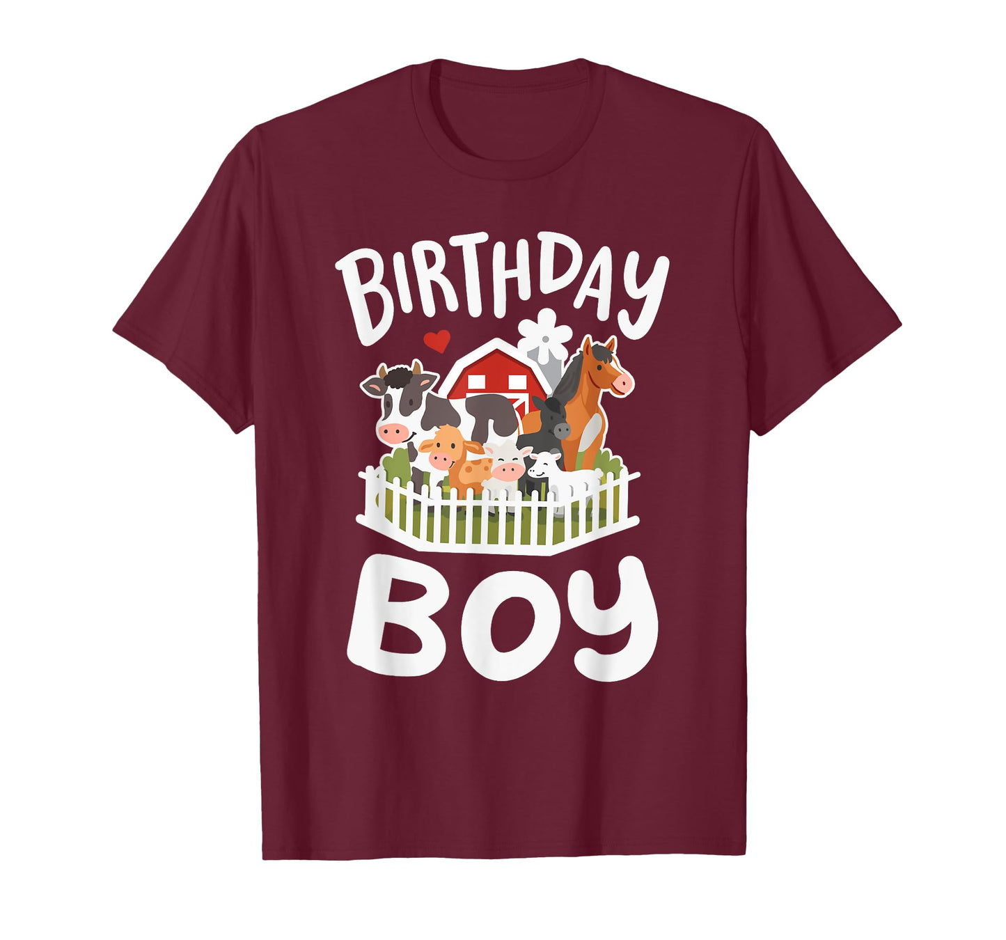 Birthday Boy Farm Animals Bday Matching Toddler Boys Kids T-Shirt