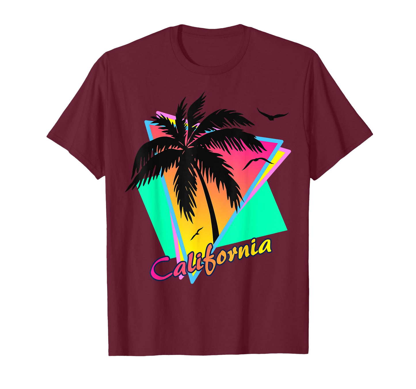 California 80s Summer Palm Trees 80s Beach Sunset Men Women Girls Kids T-Shirt