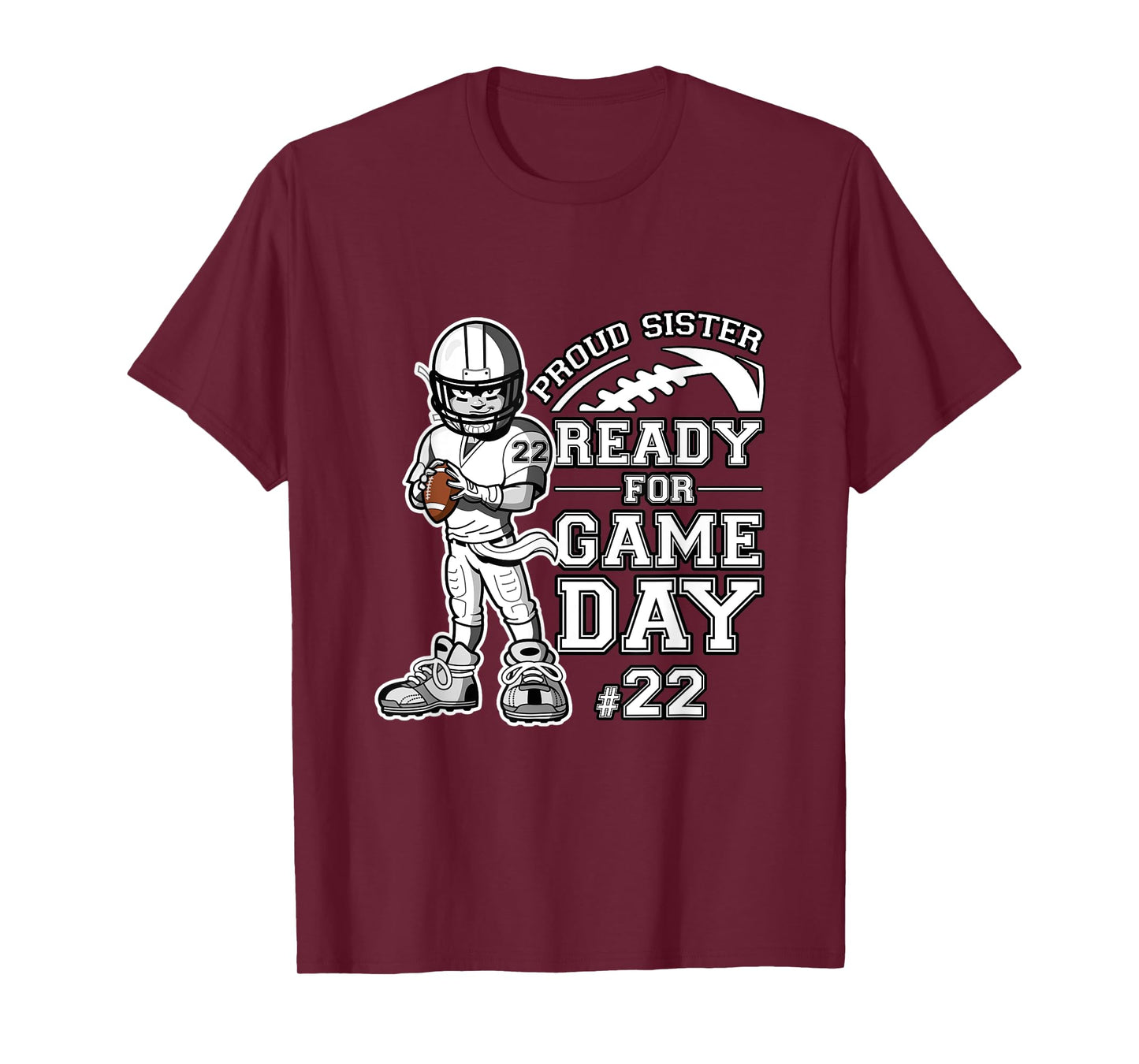 Custom Proud Football Sister Number 22 Personalized Women T-Shirt