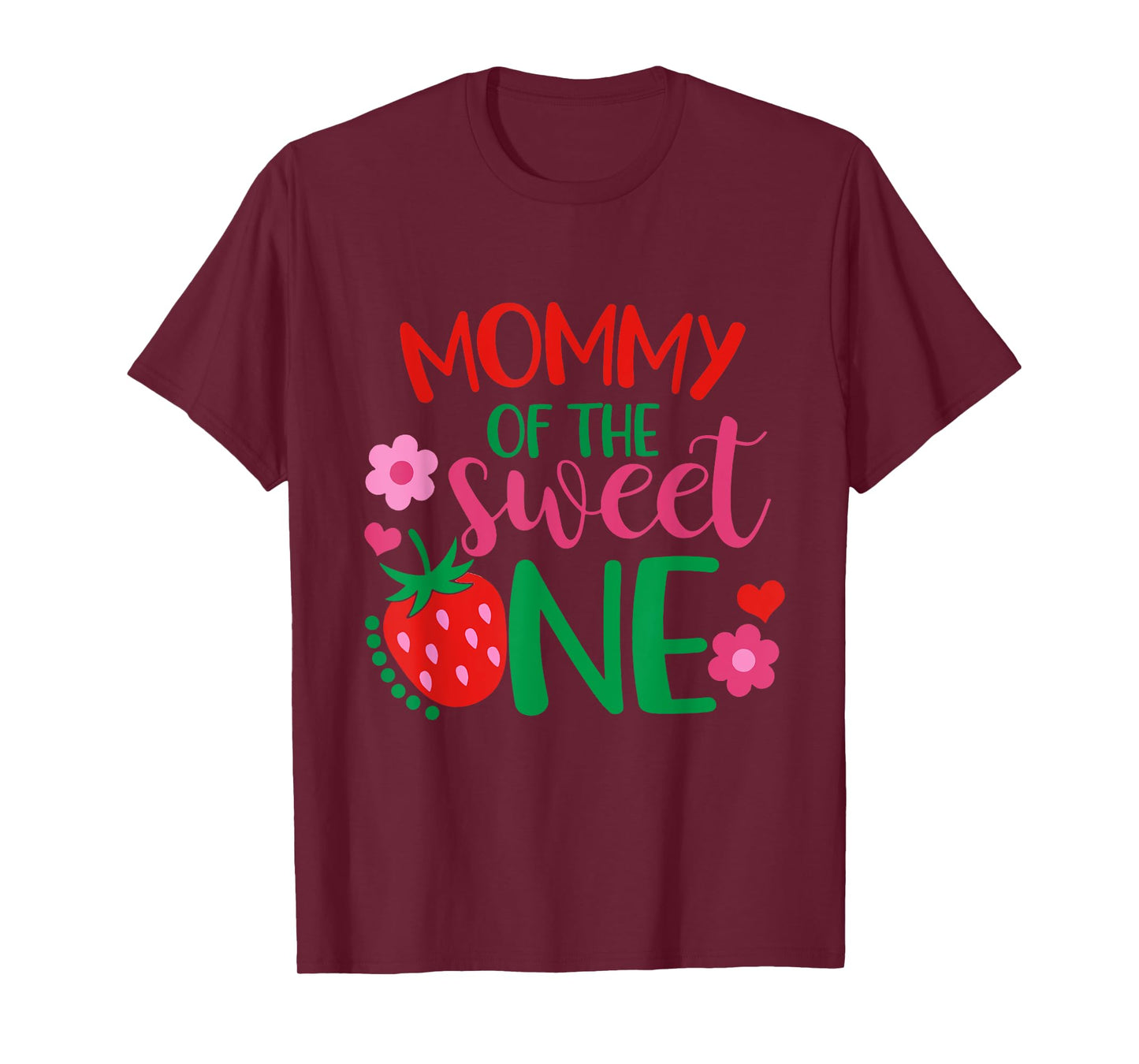 Mama Of The Berry Sweet One Strawberry First Birthday T-Shirt