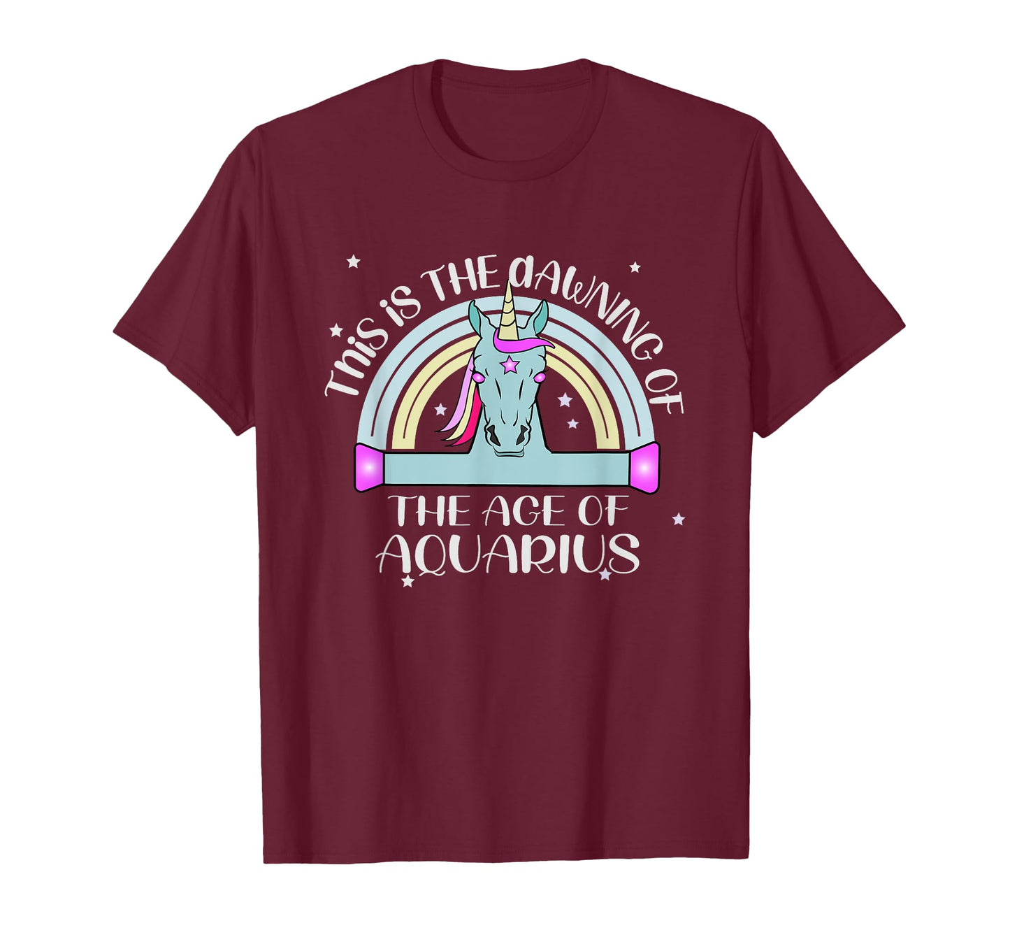 Dawning of Age of Aquarius is January 20th Unicorn in Space T-Shirt