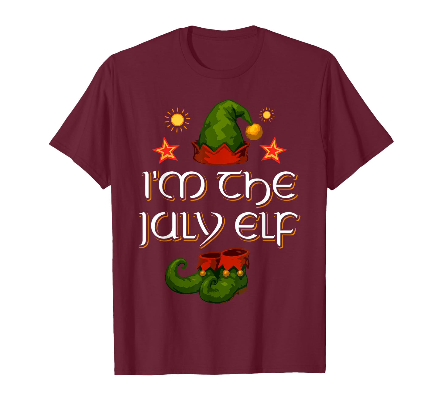 I'm The July Elf Christmas In July Santa Hawaiian Christmas T-Shirt
