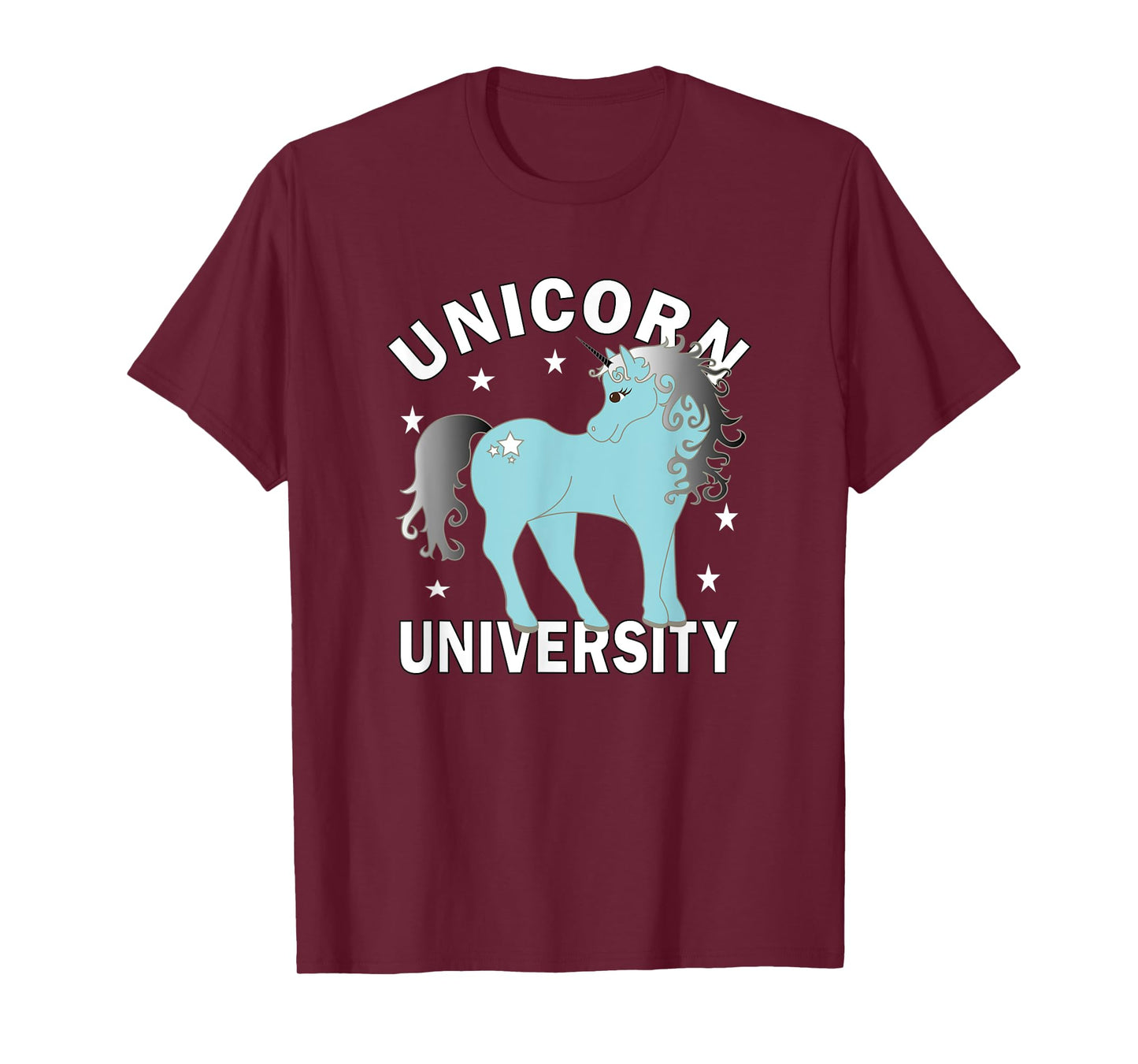 Blue Unicorn University White Stars T-Shirt
