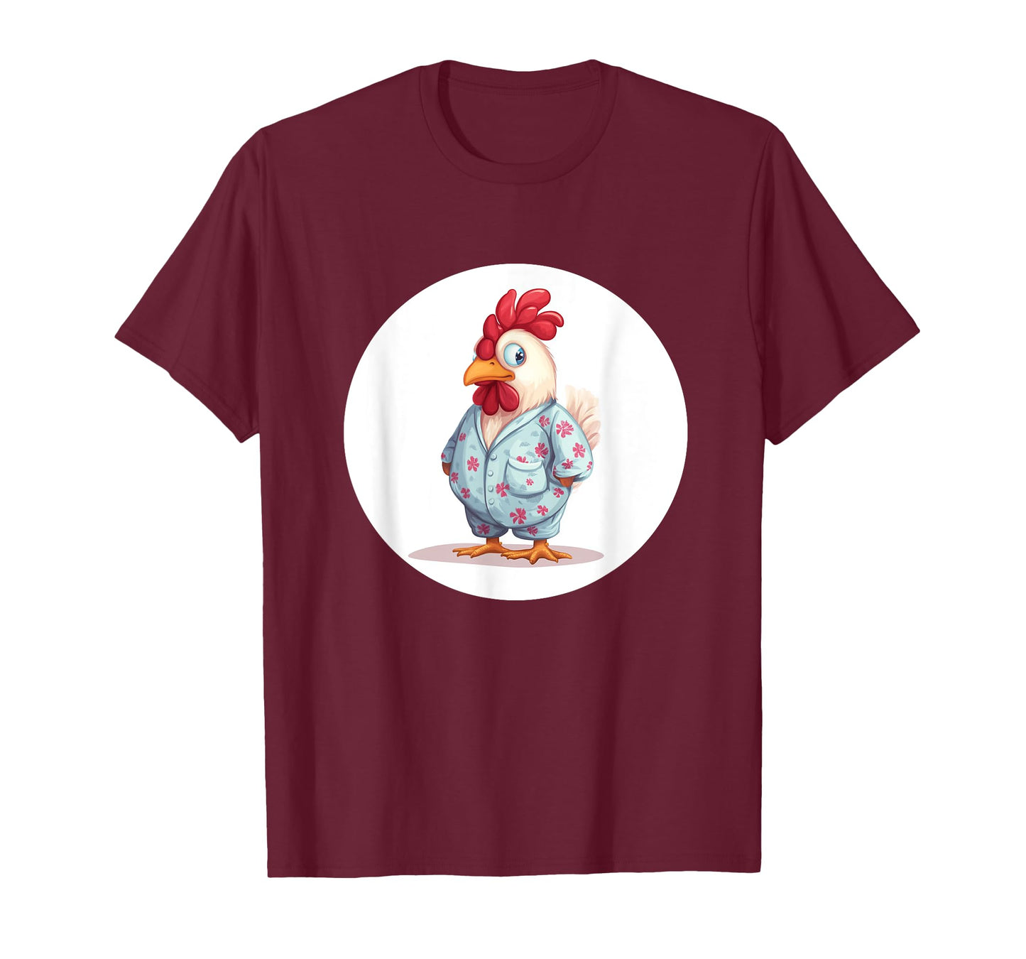 Fun looking Chicken in Pajama for Rooster Dreamer T-Shirt