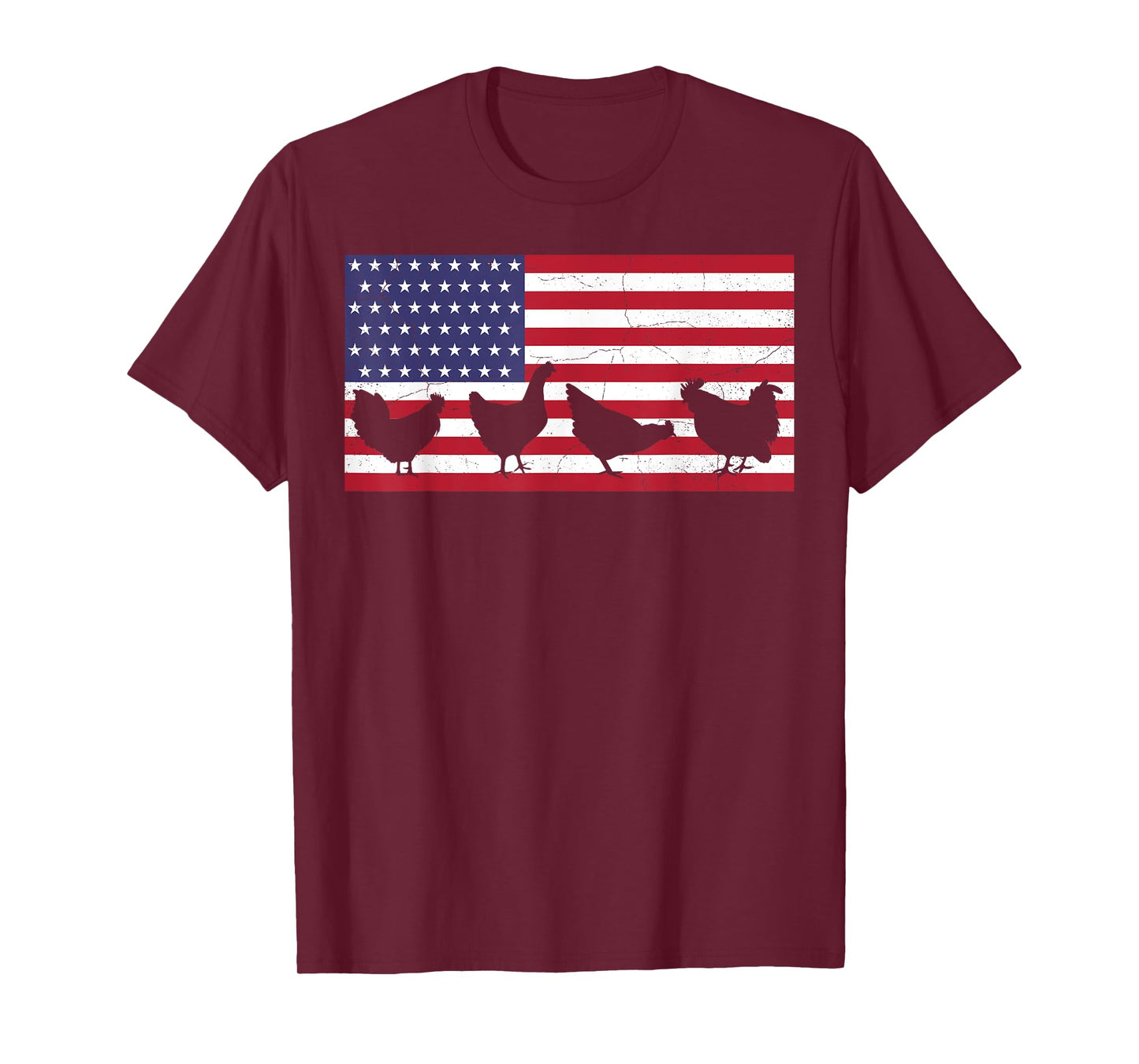 Chicken Fourth of July Hen Farm July 4th American Flag USA T-Shirt