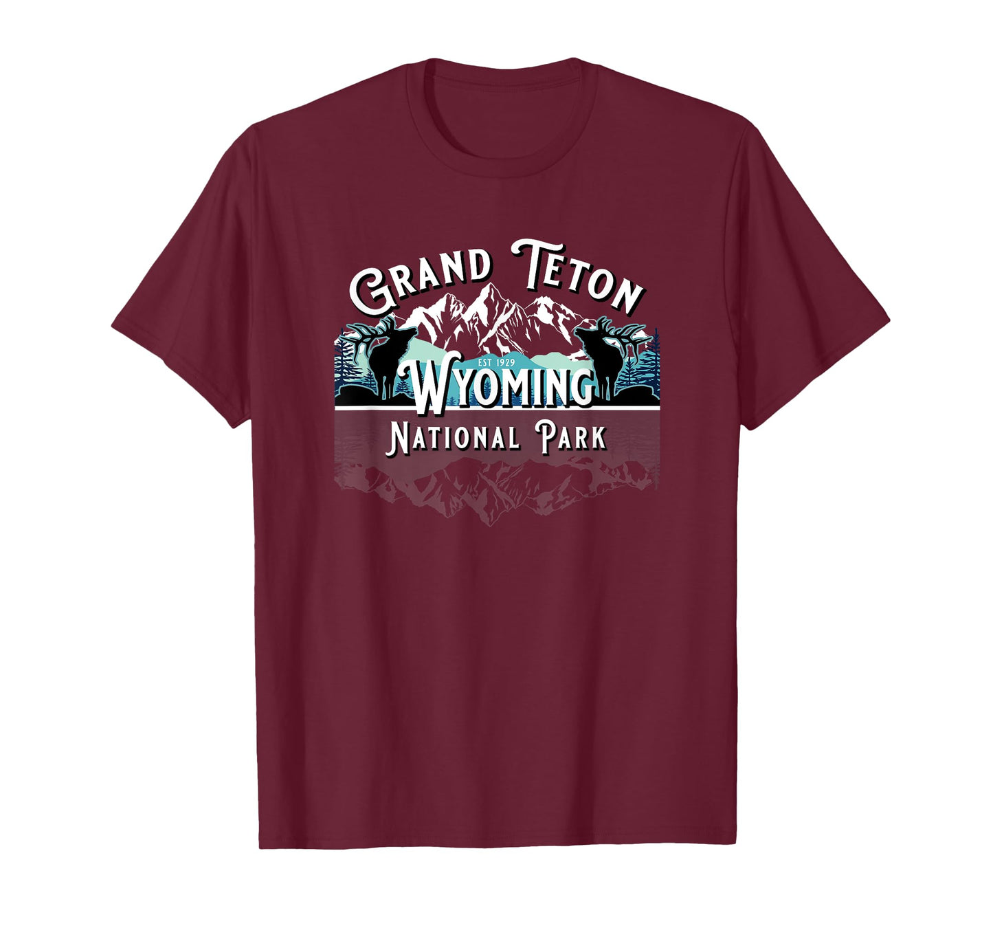 Vintage Grand Teton National Park Wyoming USA Ek Mountains T-Shirt
