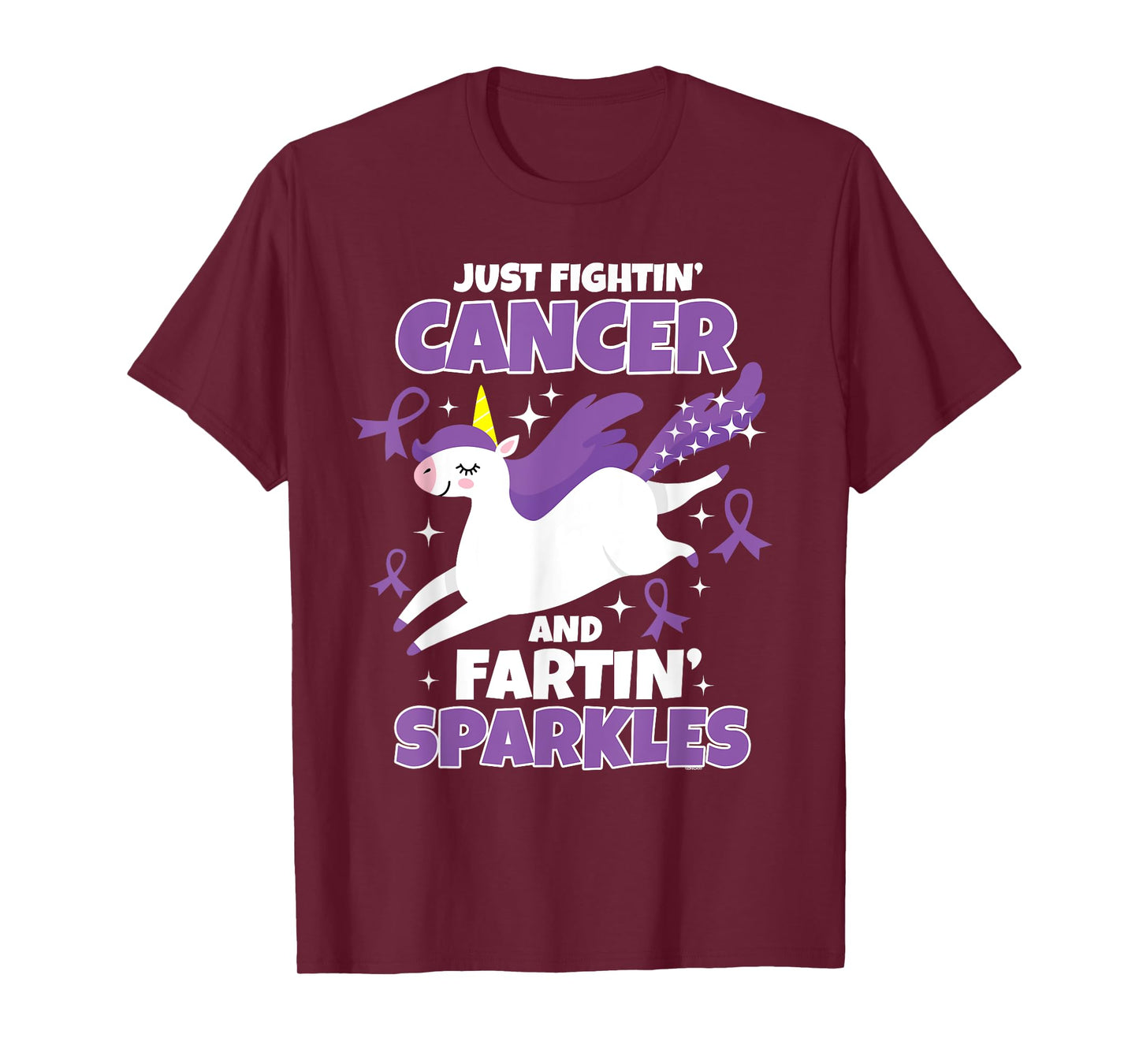 Cancer Funny Unicorn Farting Sparkles T-Shirt