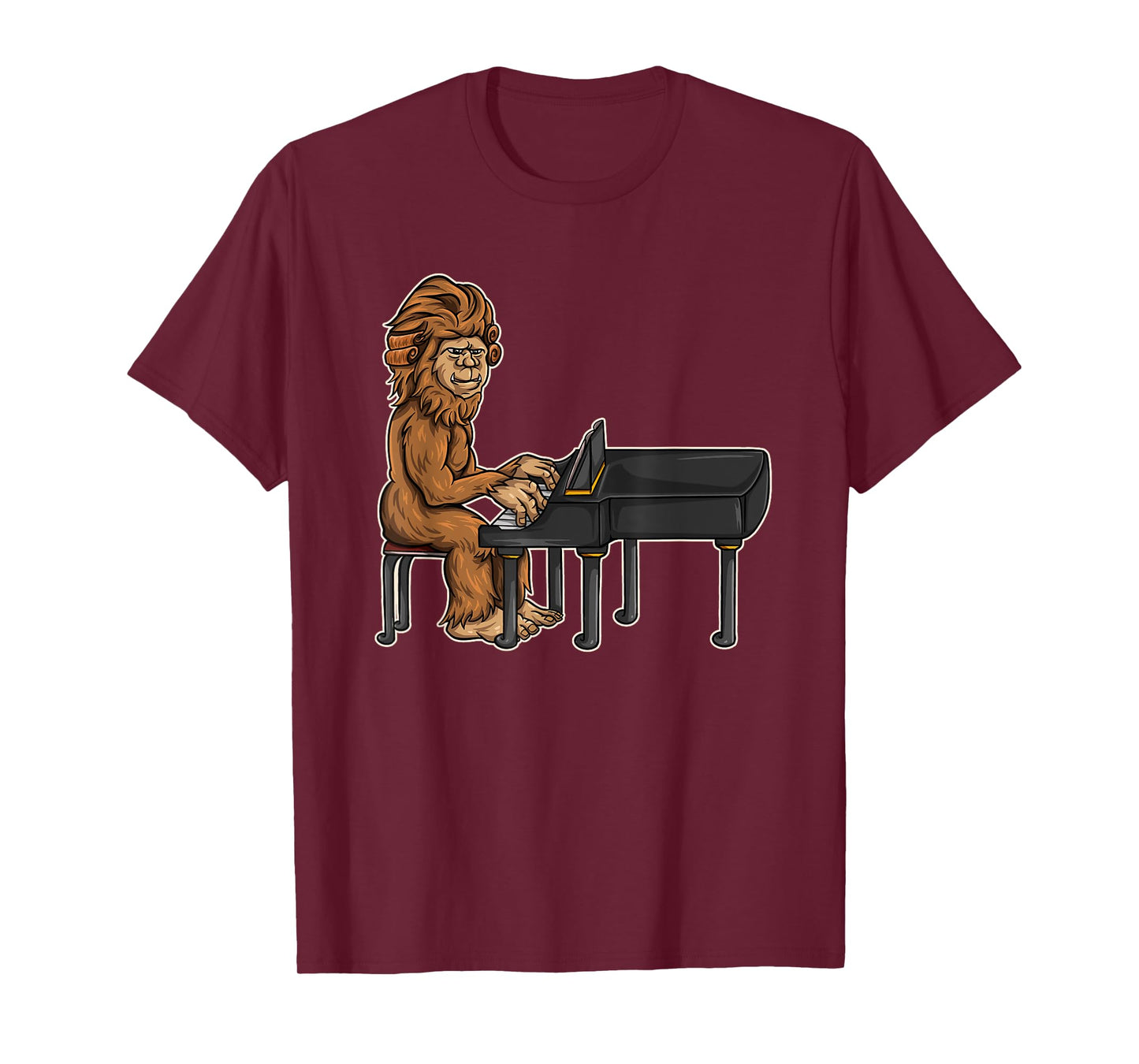 Bigfoot Playing Piano - Funny & Magical Sasquatch Pianist T-Shirt