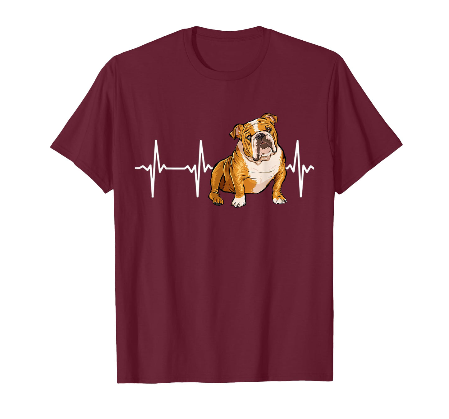 Bulldog Heartbeat Dog Lover Men Women Kids T-Shirt