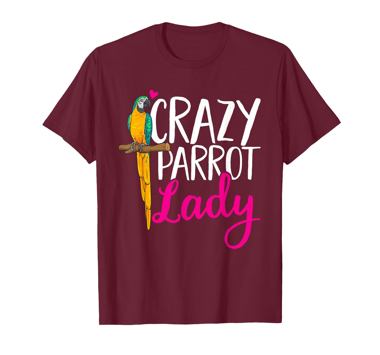Macaw Parrot Crazy Parrot Lady Blue And Yellow Macaw T-Shirt