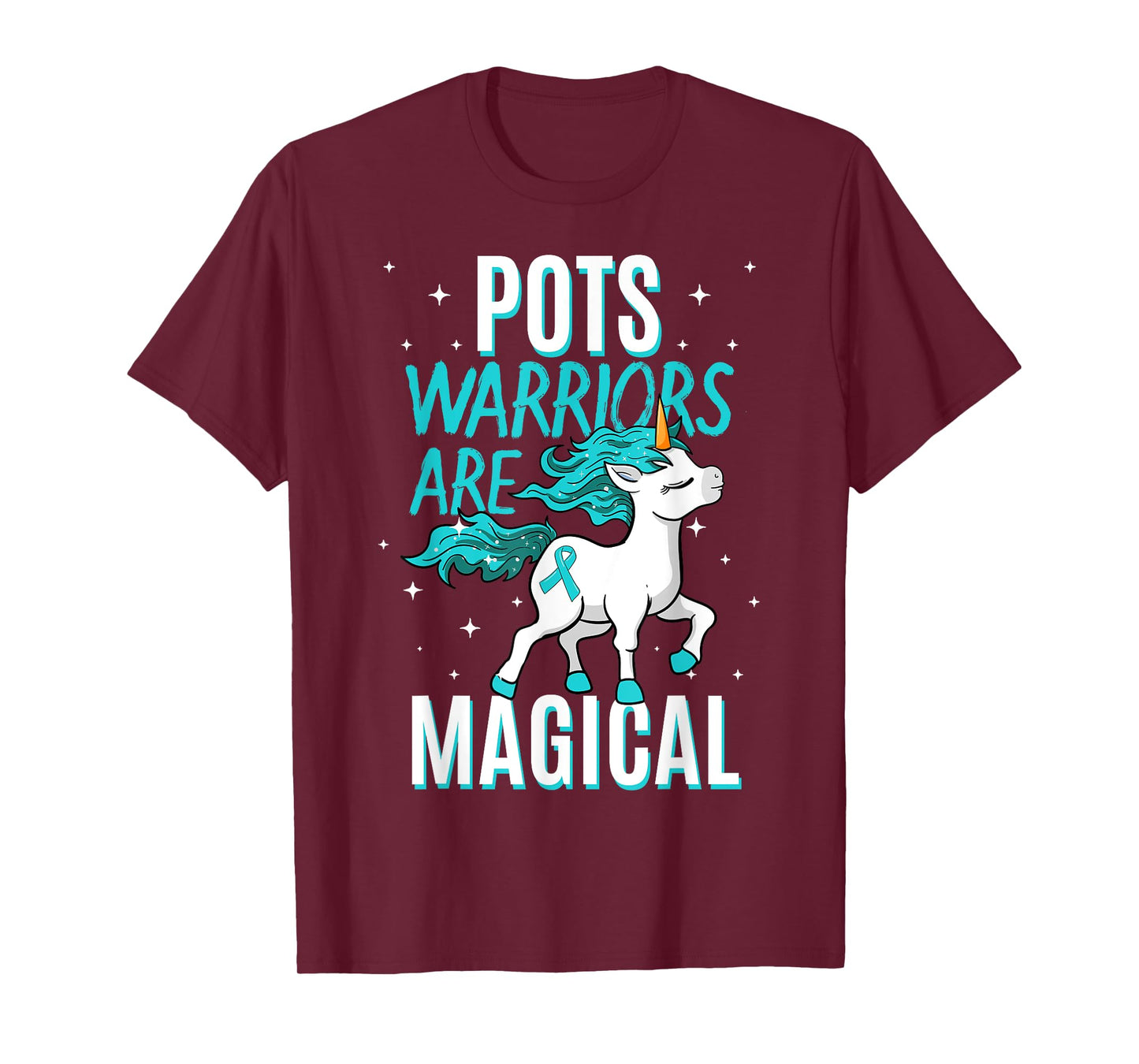 POTS Warriors Are Magical Unicorn Ribbon Dysautonomia T-Shirt