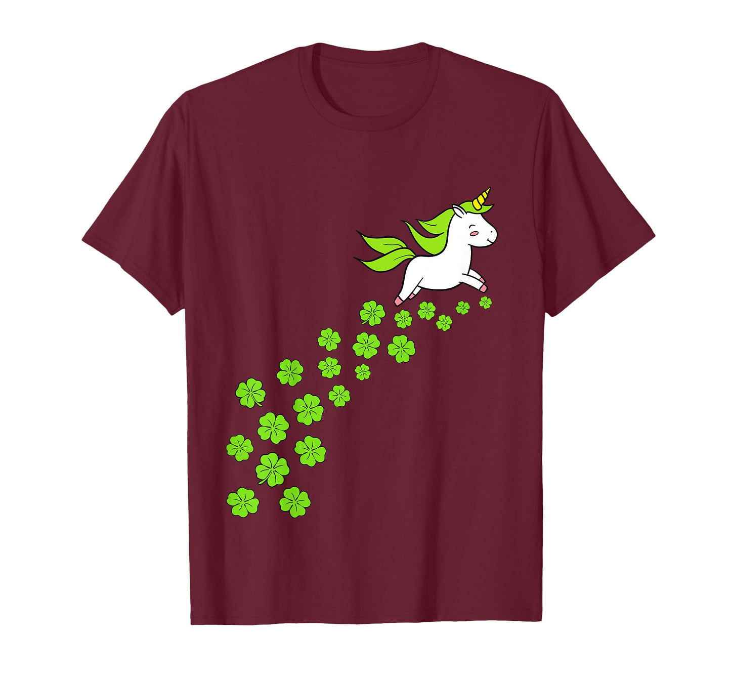 Kids Girls Happy St Patricks Day Unicorn Shamrock Clover Toddler T-Shirt