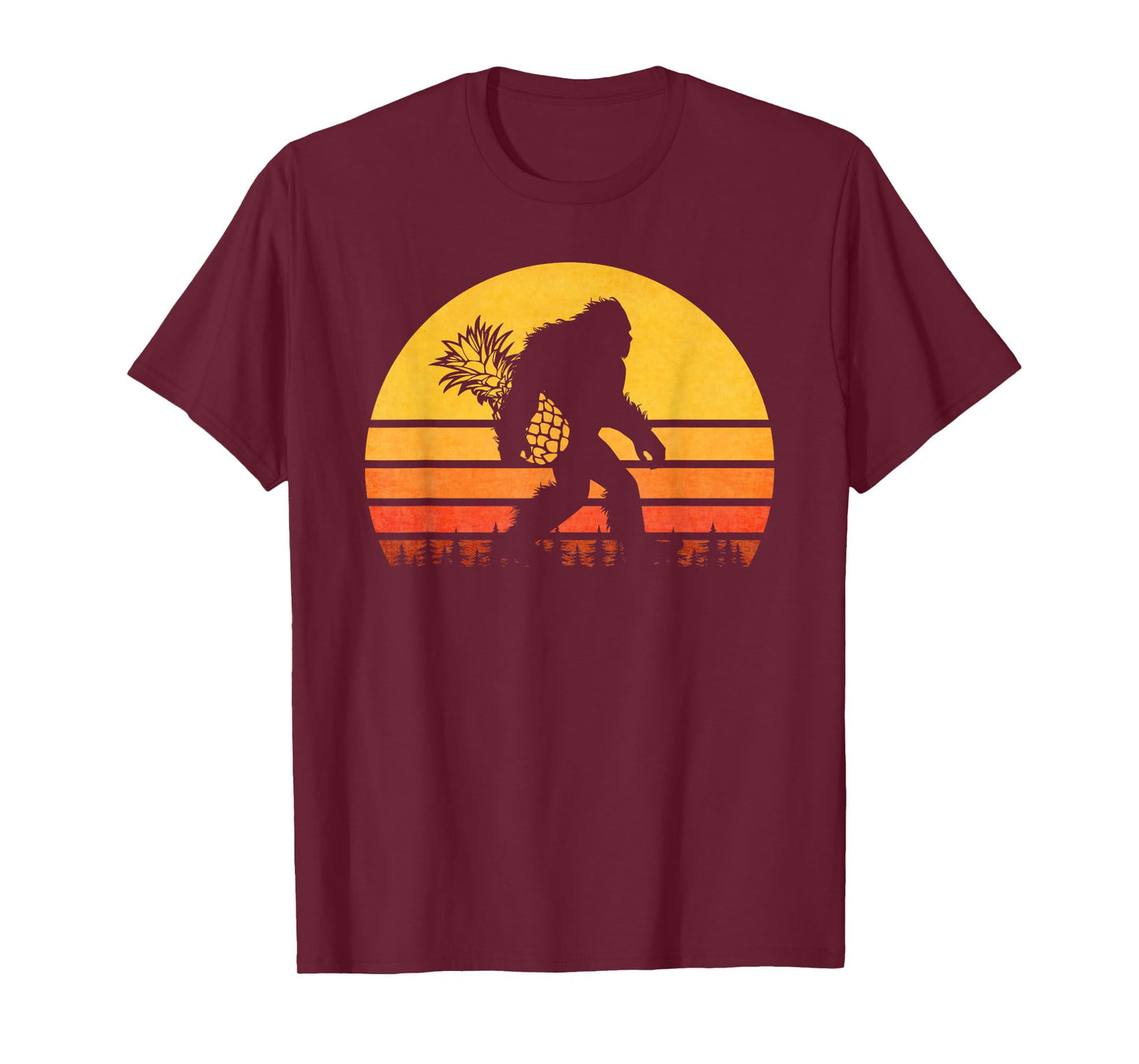 Retro Bigfoot Pineapple T-Shirt, Sasquatch With Fruit Tee T-Shirt