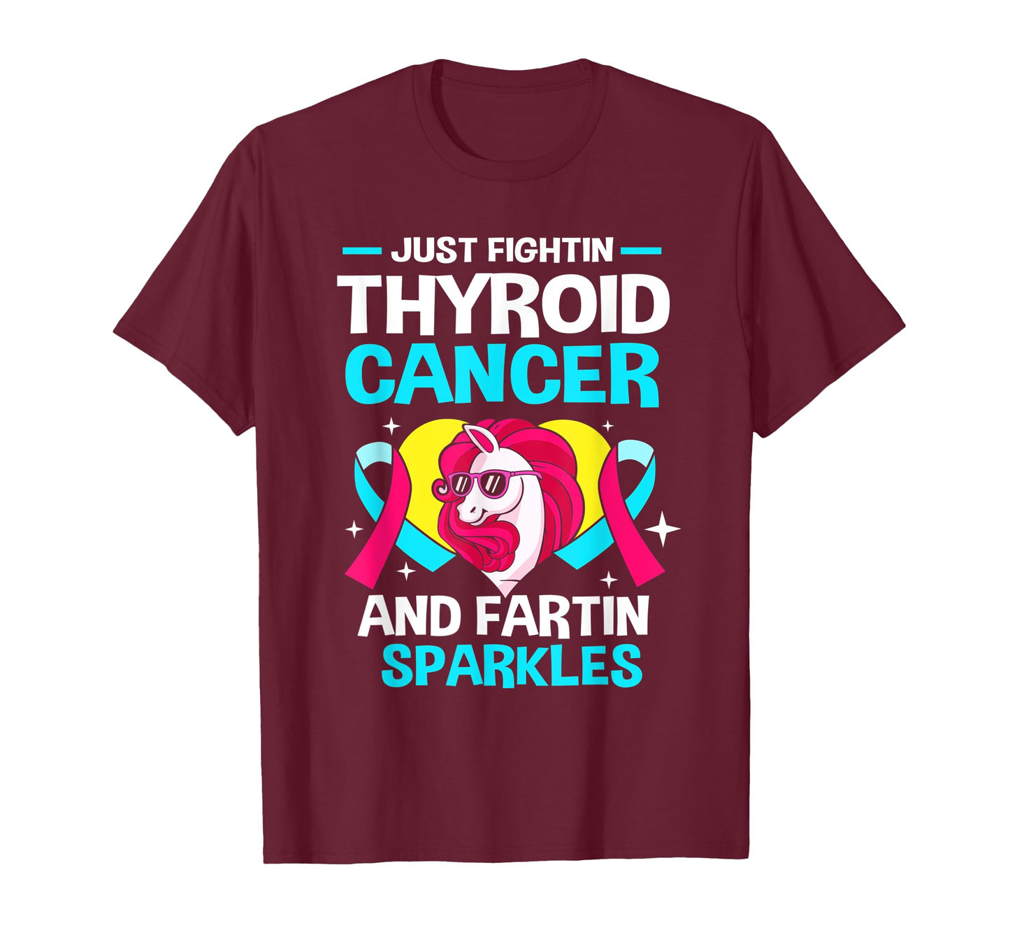 Unicorn Thyroid Cancer Funny Thyroid Cancer Warrior T-Shirt