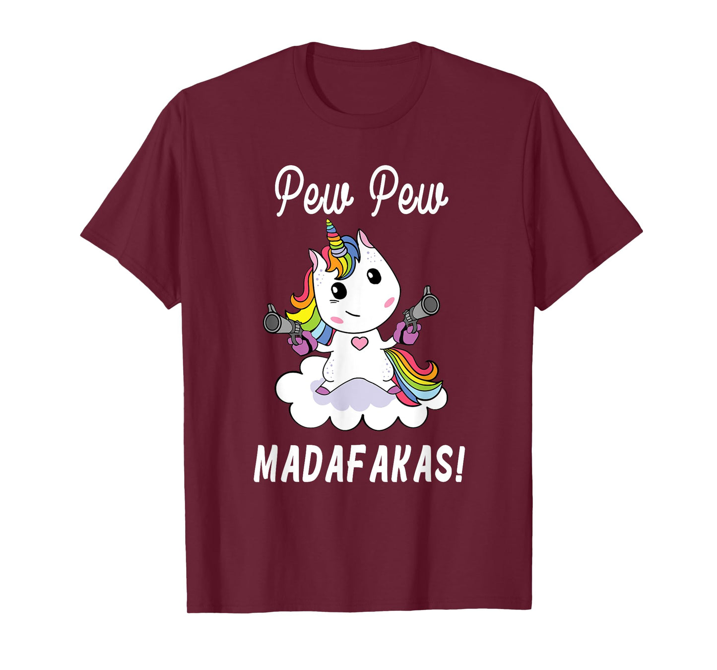 Pew Pew Madafakas Unicorn with Pistols Fantasy T-Shirt