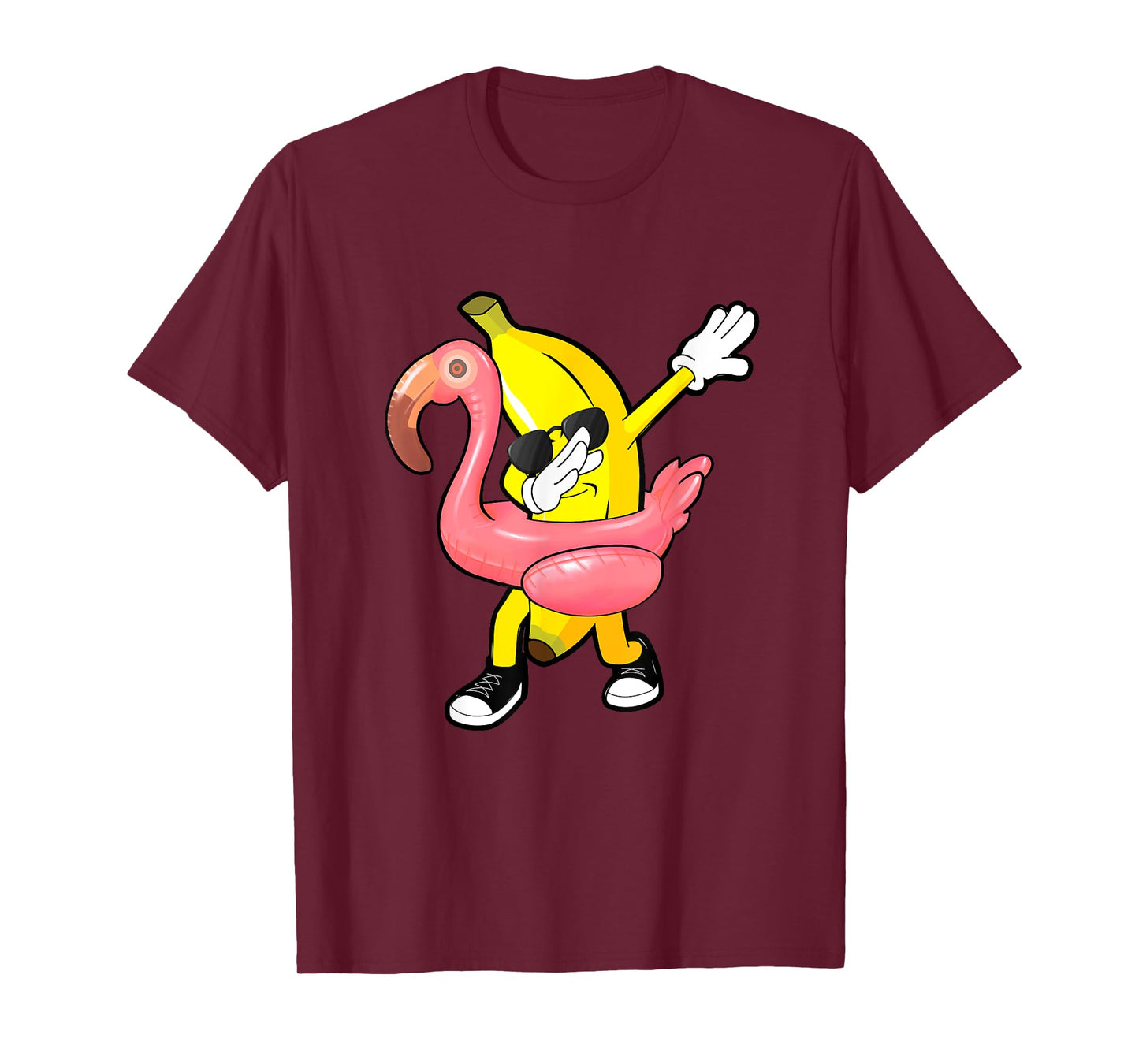 Summer Tropical Fruit Hawaii Dabbing Banana Flamingo Float T-Shirt for Men Women