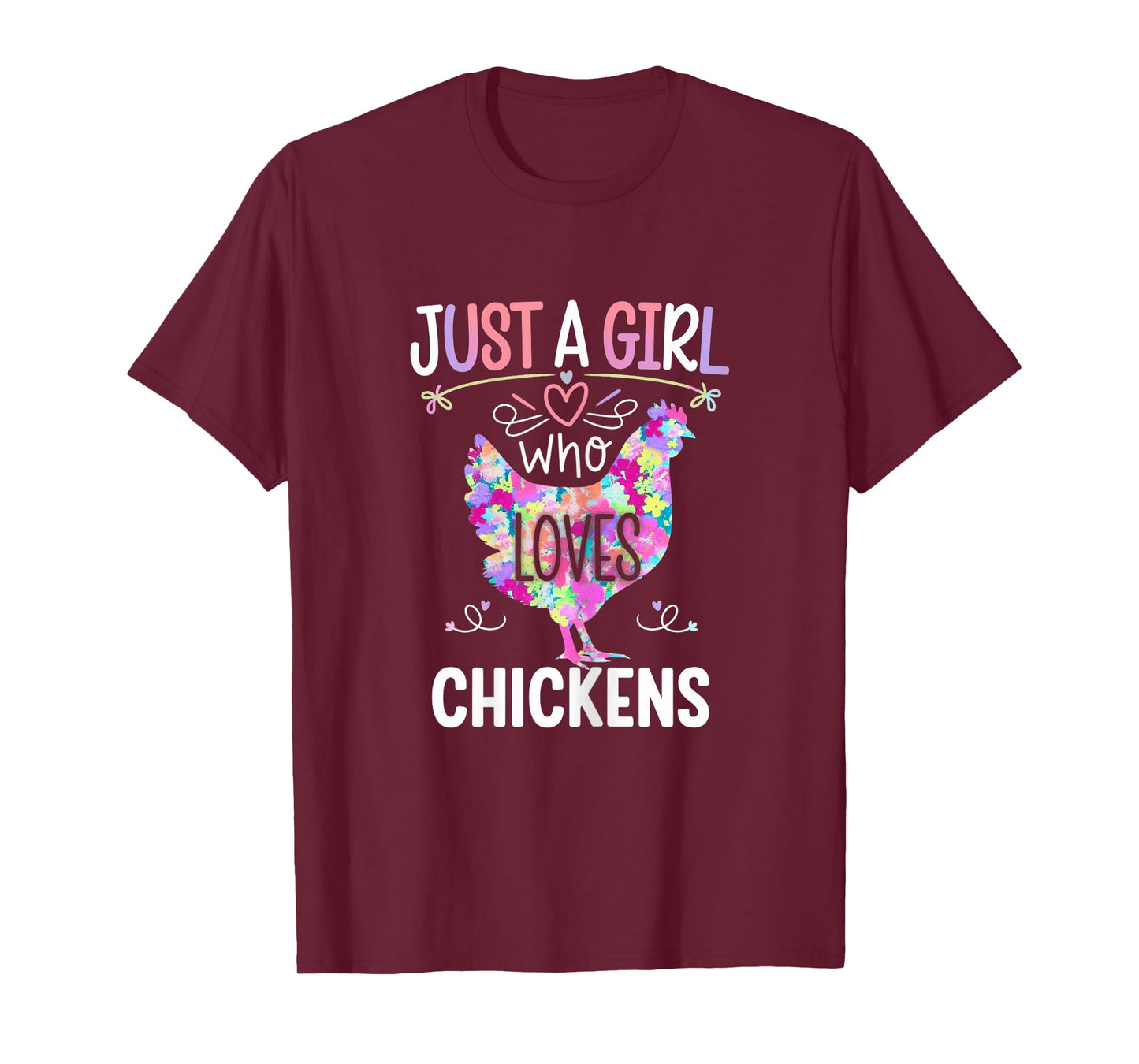 Just A Girl Who Loves Chickens Cute Floral T-Shirt