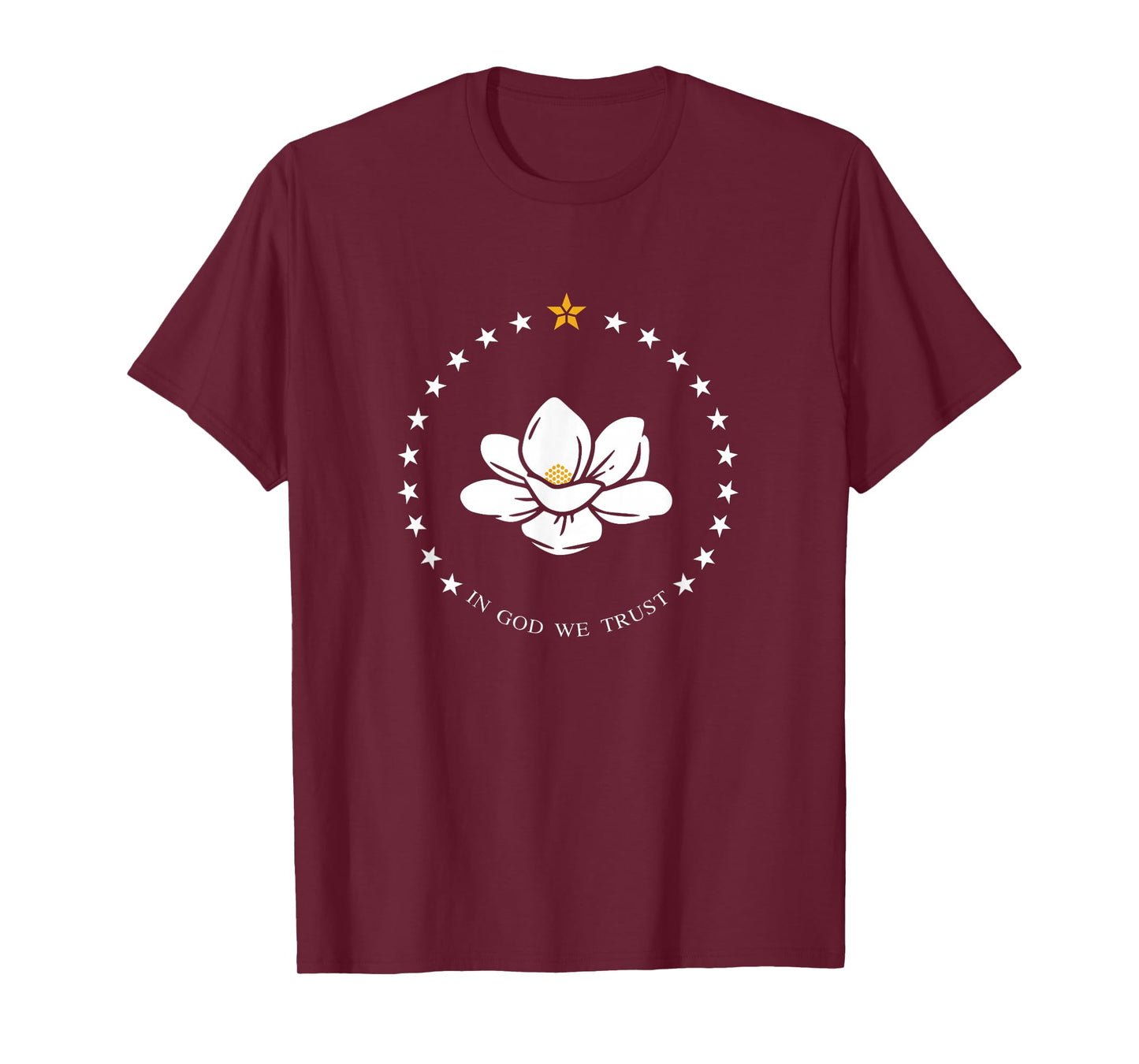 Mississippi Flag Magnolia In God We Trust T-Shirt