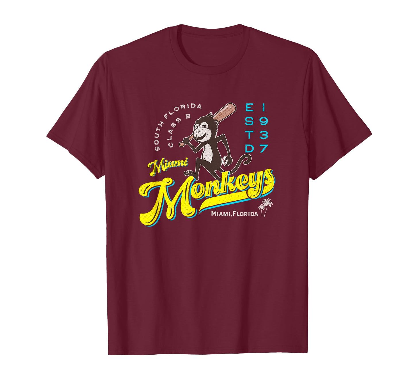 Miami Monkeys Baseball Retro Minor League Baseball Team T-Shirt